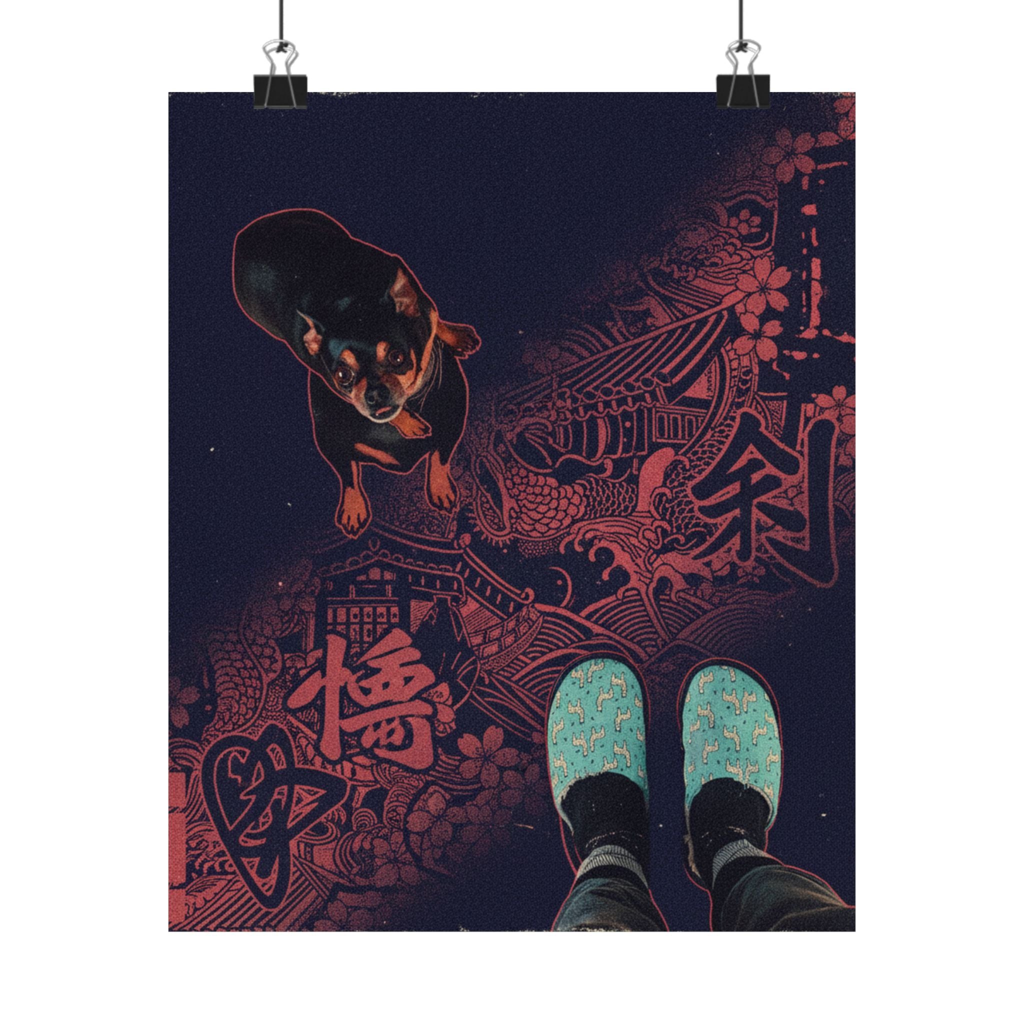 Japanese Street — Dog — Matte Poster