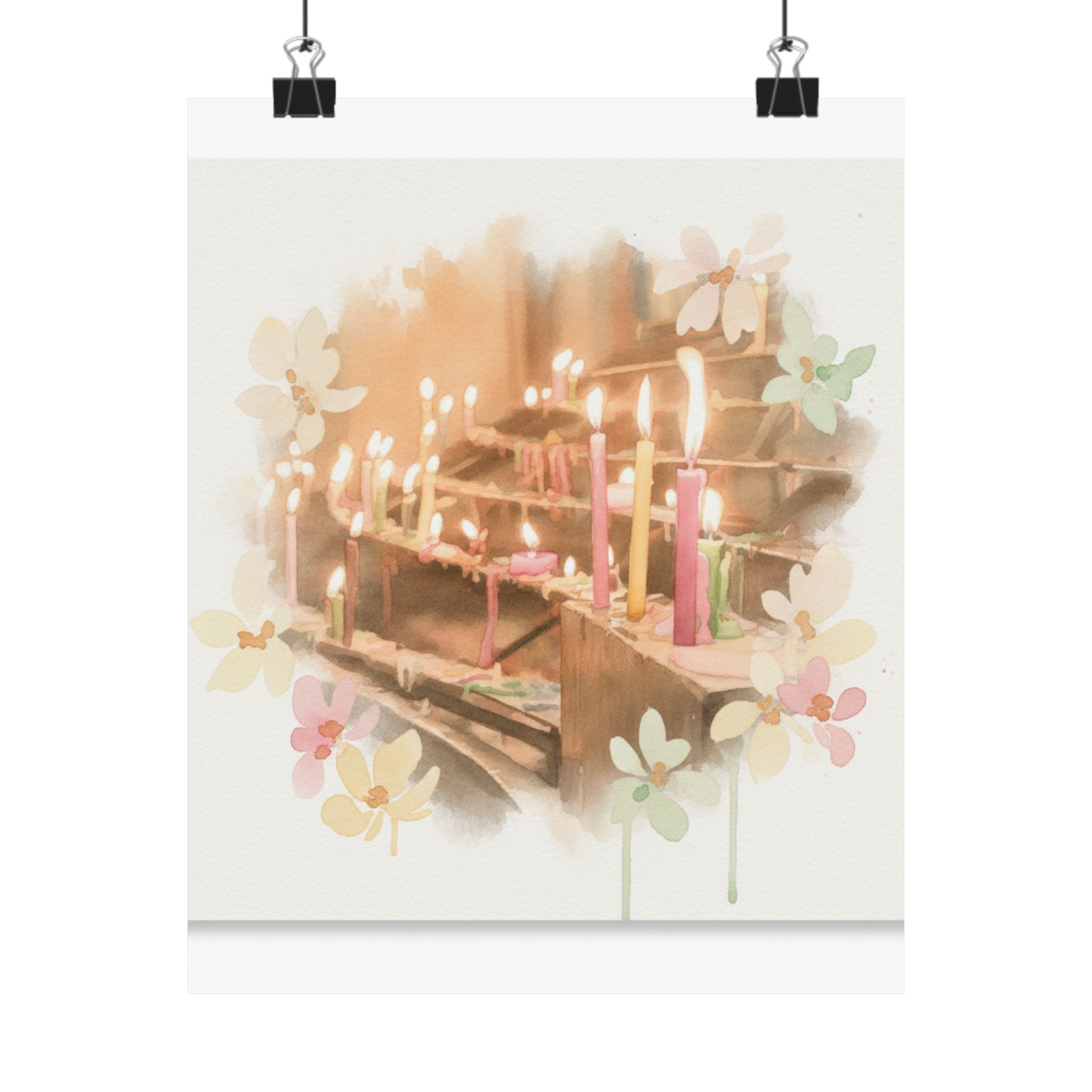 Watercolor — Candle — Matte Poster