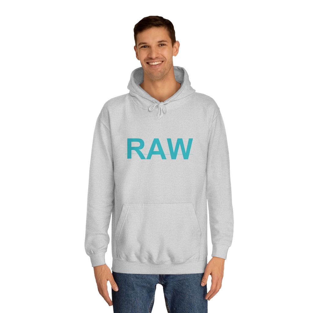 RAW Teal Capital Letter Minimalist Statement Hoodie