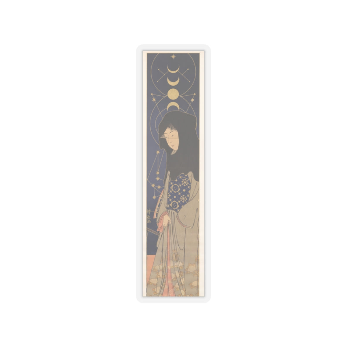 Celestial — A Young Woman With A Black Hood — Kiss-Cut Sticker