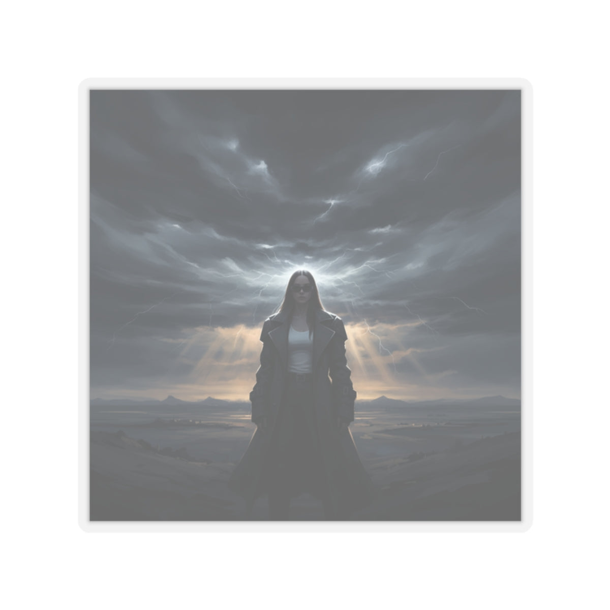 Dramatic Storm — Person — Kiss-Cut Sticker