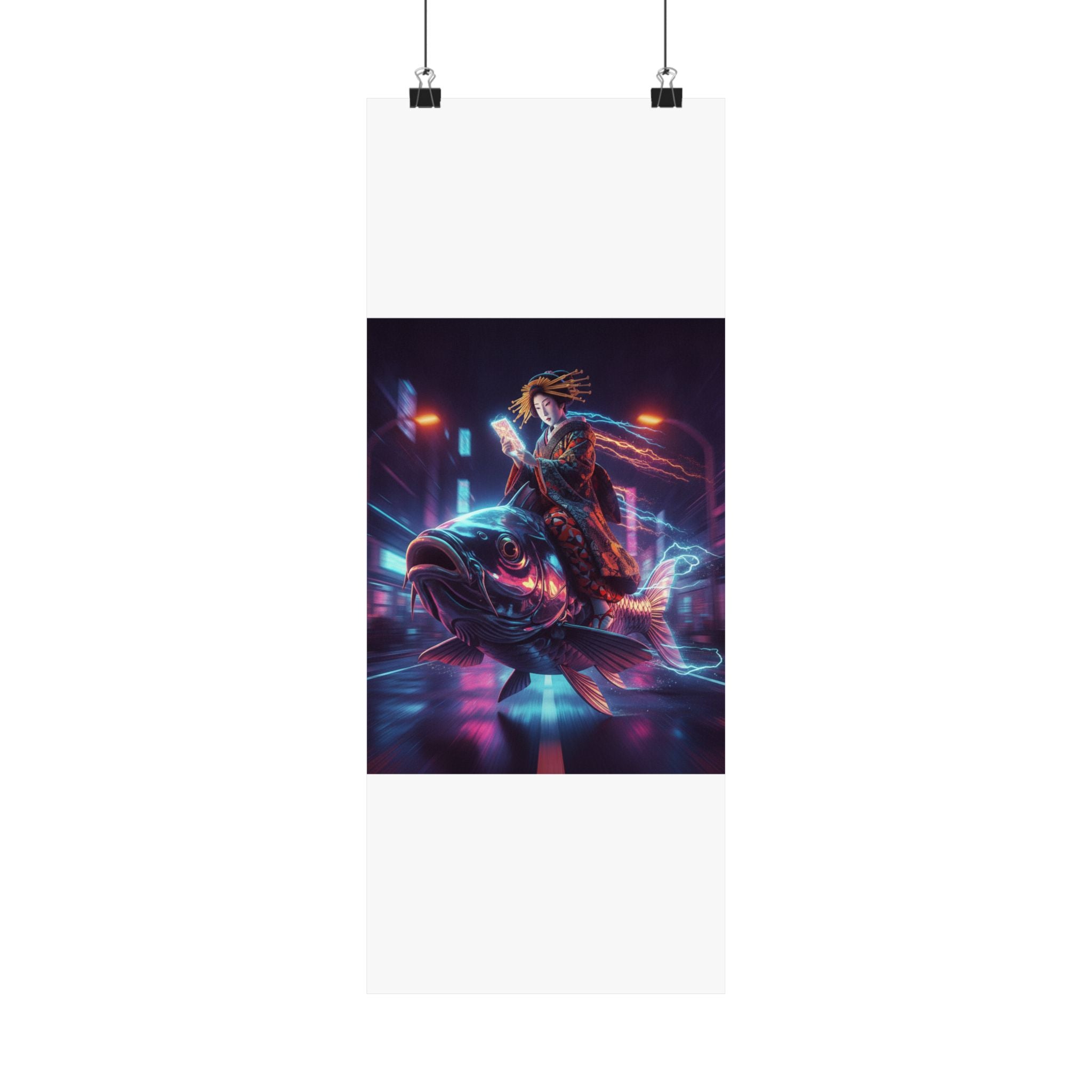 Fast Furious — Courtesan Seated On A Carp — Matte Poster