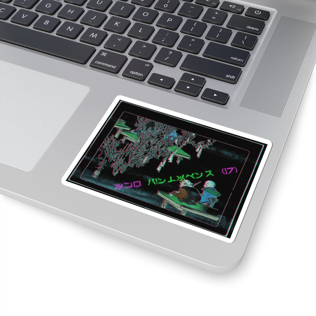 Glitch Culture — Two Pilgrims Gazing At A Tree Festooned With Prayers — Kiss-Cut Sticker