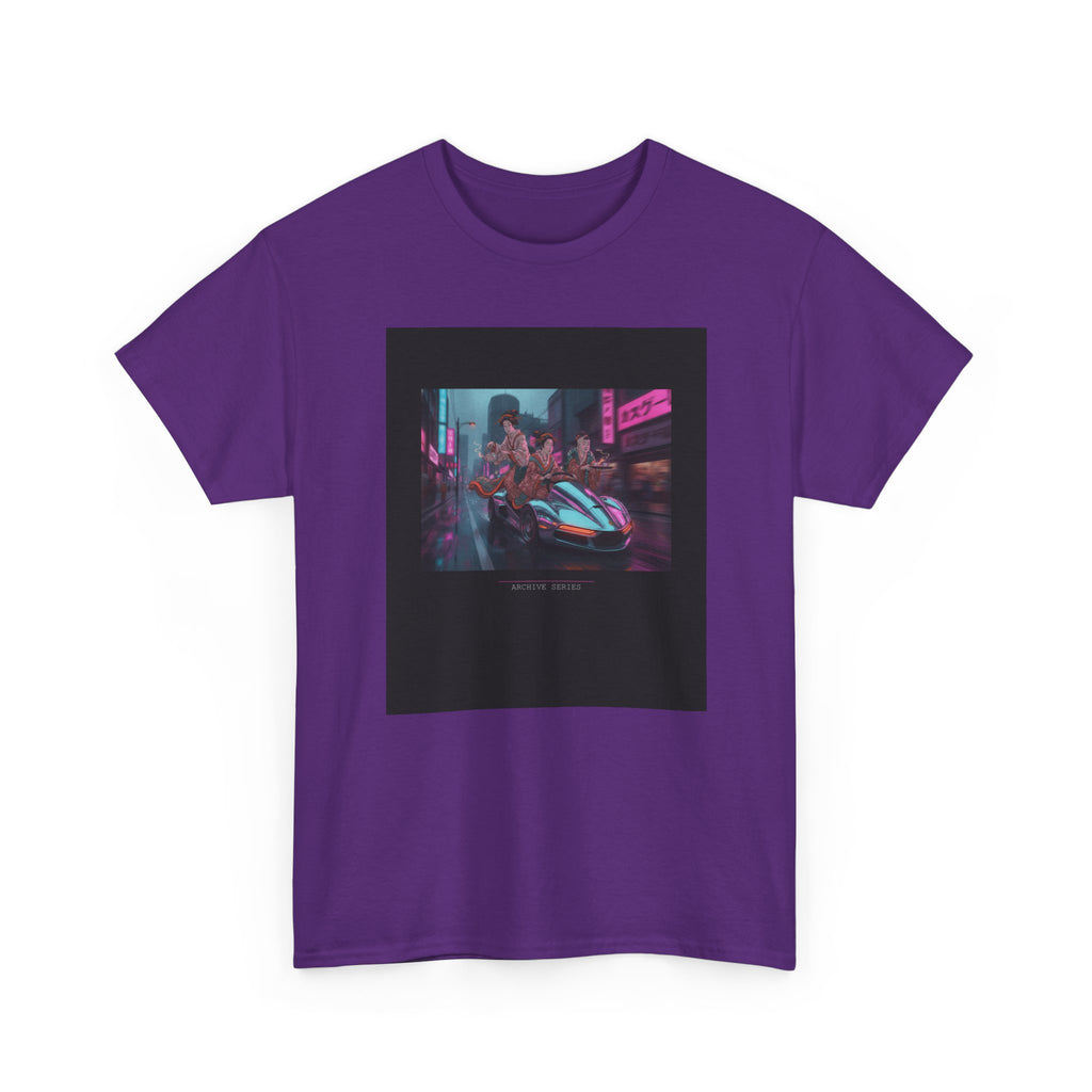 Neon Cyberpunk Supercar Night Street Graphic Tee