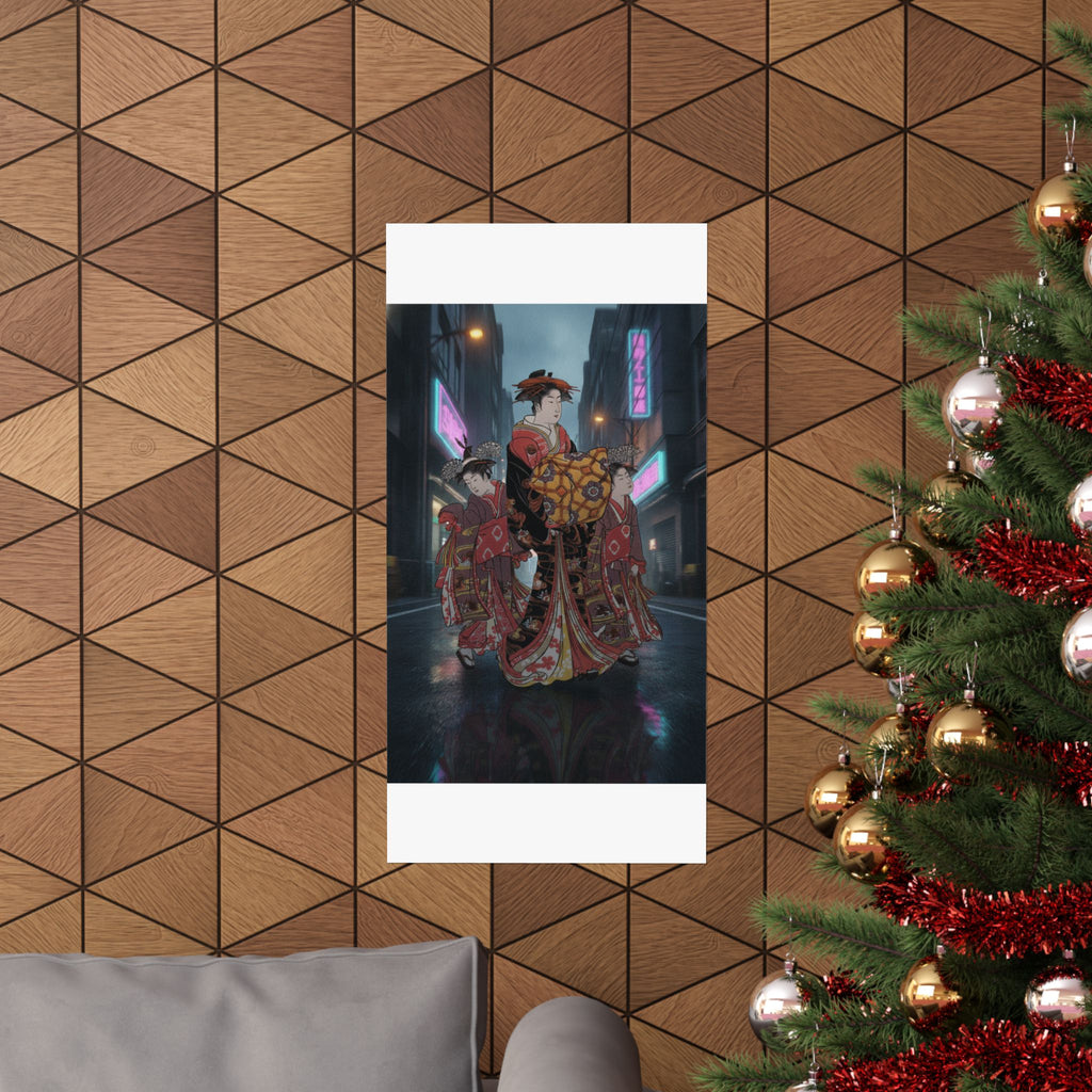 Fast Furious — An Oiran Accompanied By Two Kamuro — Matte Poster