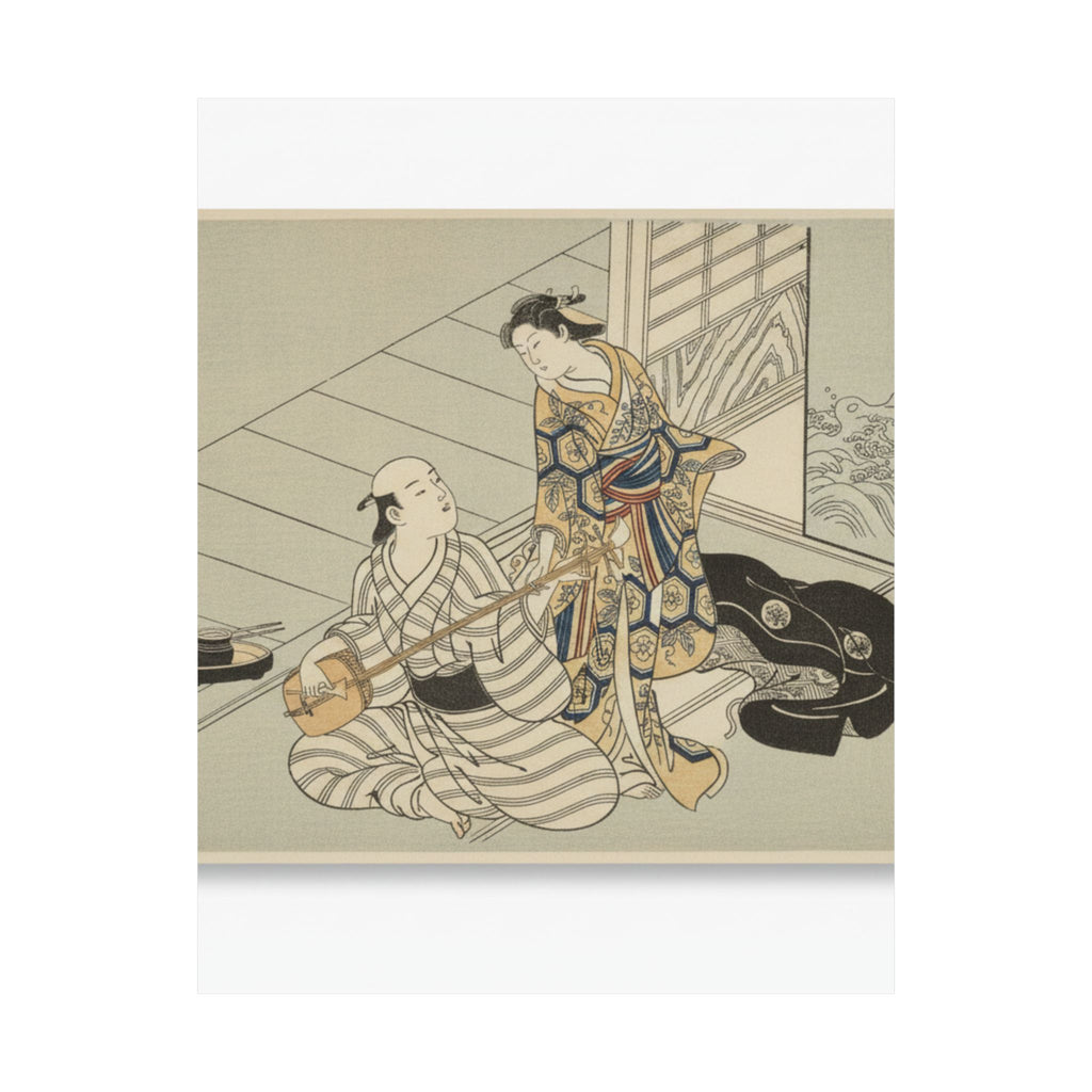 Ecommerce Main — Lady Interrupting Her Lover, Who Is Playing The Shamisen — Matte Poster