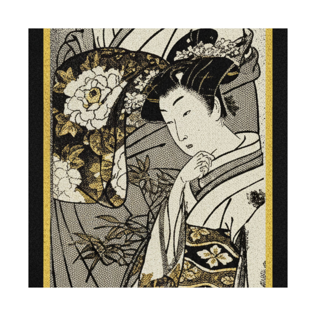 Streetwear Collage — Oiran And Attendant Out For A Stroll — Matte Poster