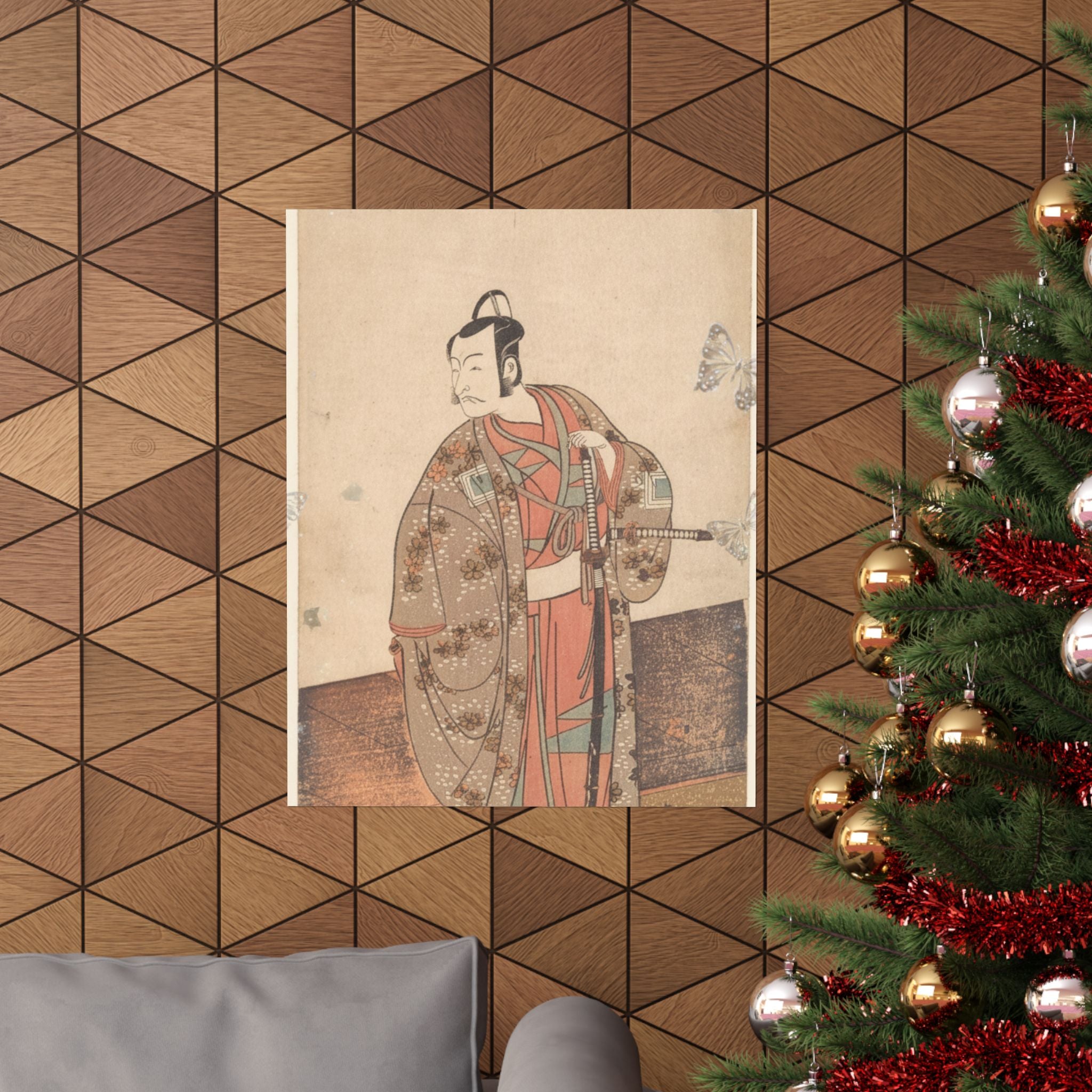 Ecommerce Main — The Actor Ichikawa Danjuro V Standing Inside Of A House And In Front Of An Engaw — Matte Poster