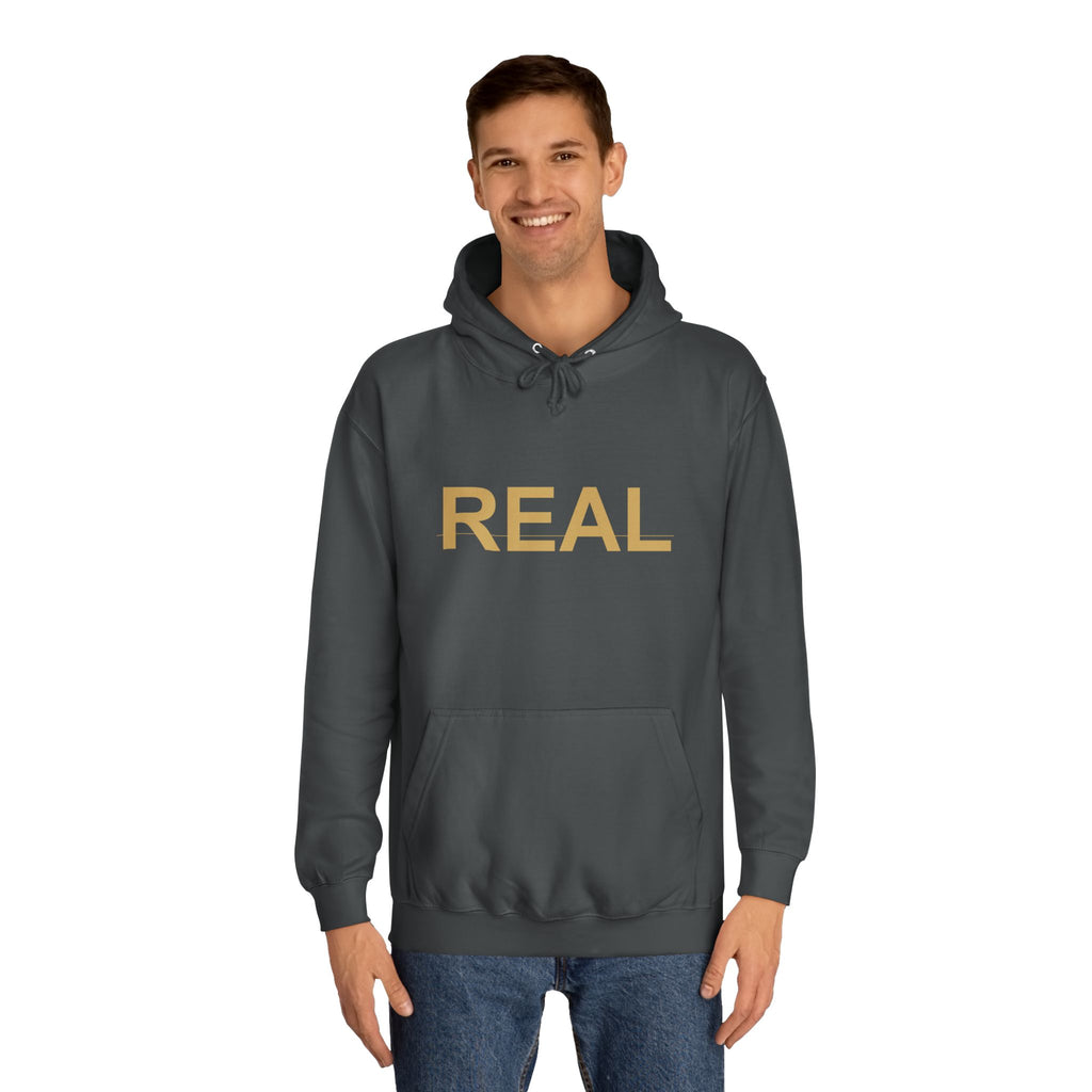 REAL Gold Block Letter Minimalist Statement Hoodie