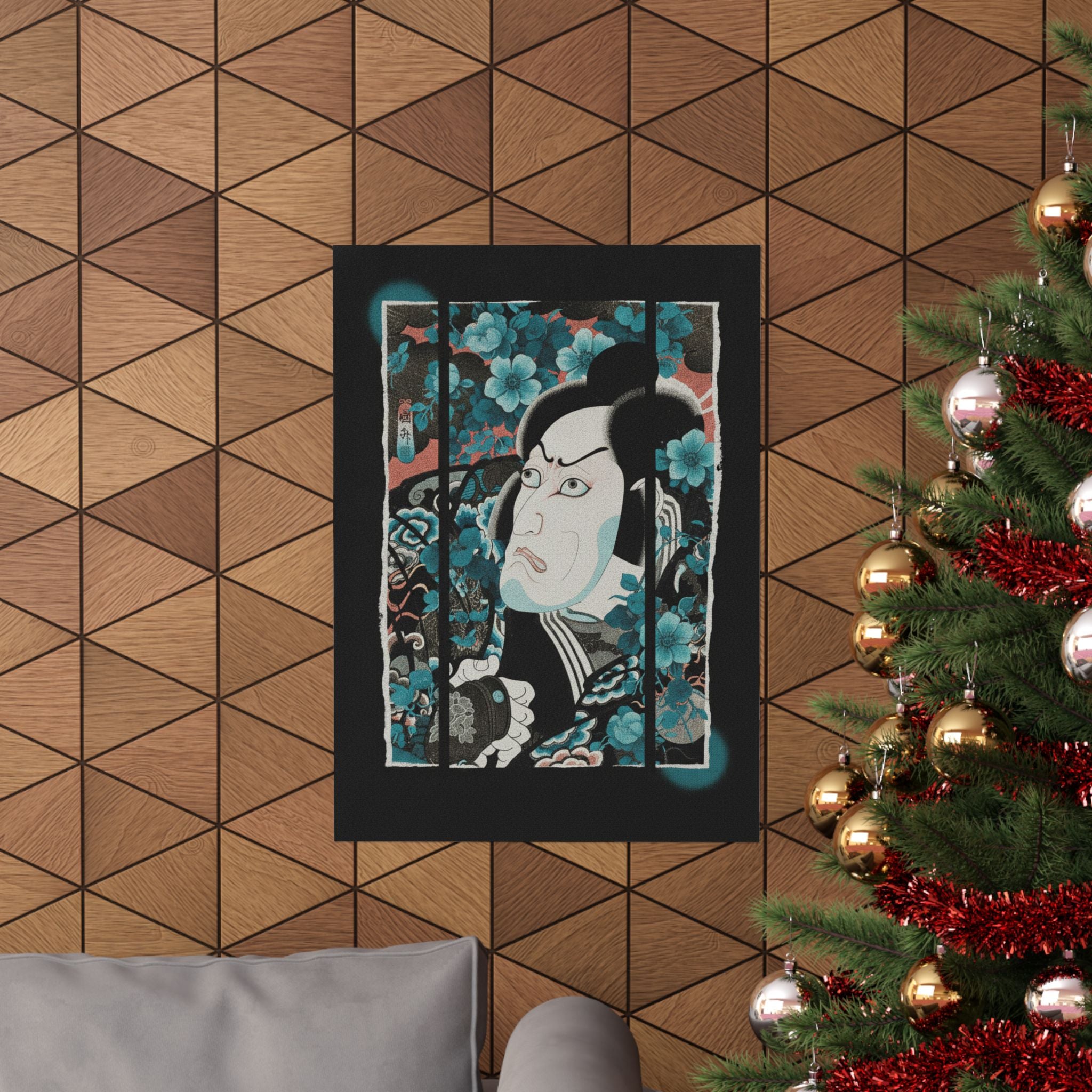 Streetwear Collage — Kabuki Actor Ichikawa Ebizō V As Kumagai Jirō Naozane — Matte Poster