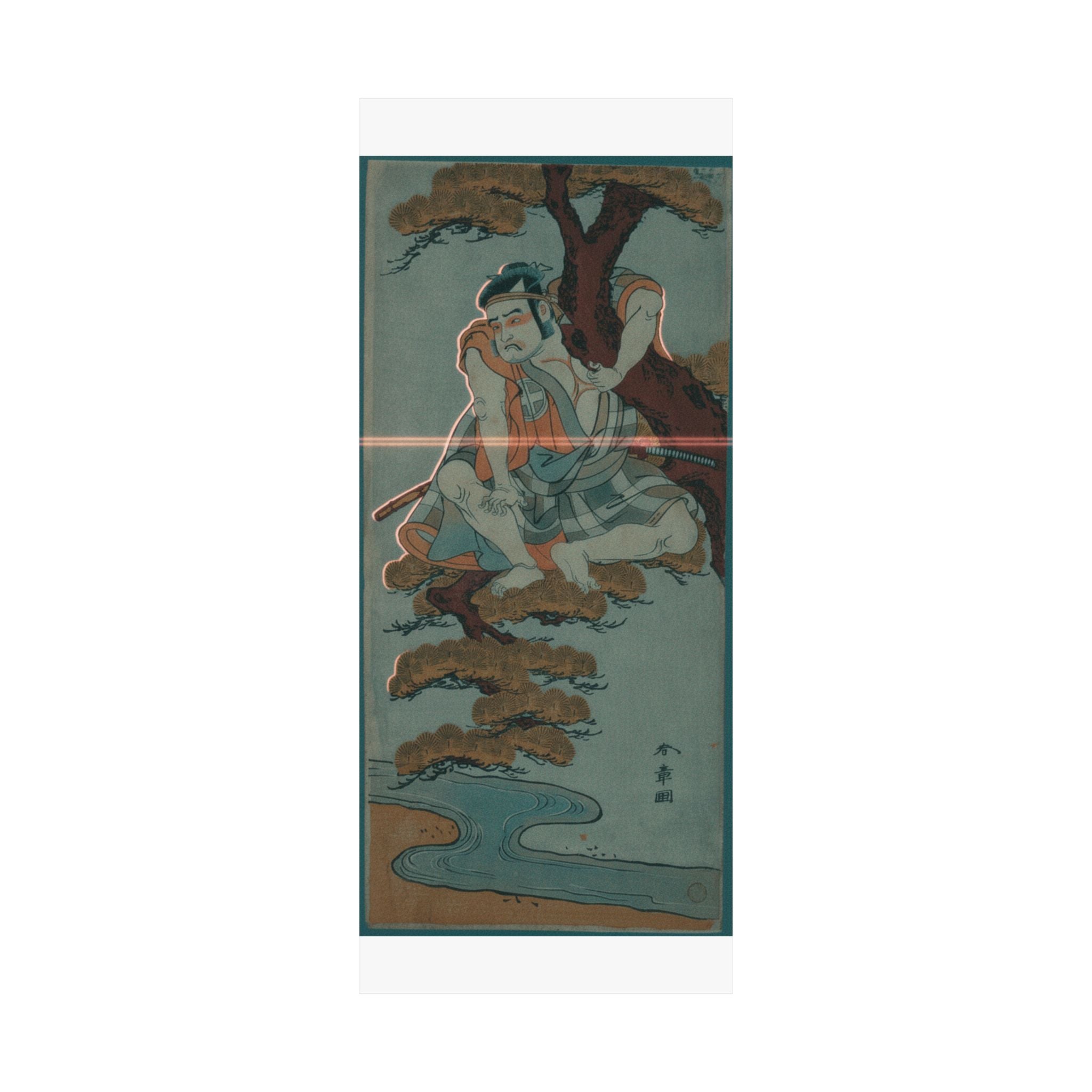 Cinematic — The Actor Otani Hiroemon Iii Watching From The Branches Of A Pine Tree Overhangi — Matte Poster