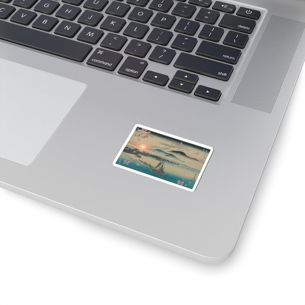 Cinematic — Geese Flying Down To Katada — Kiss-Cut Sticker