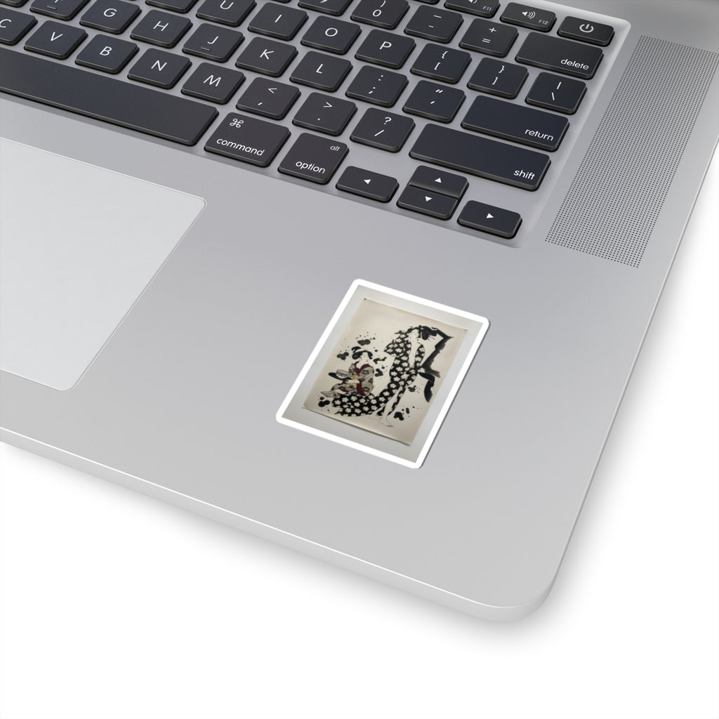 Watercolor — Young Woman Making Her Toilet — Kiss-Cut Sticker