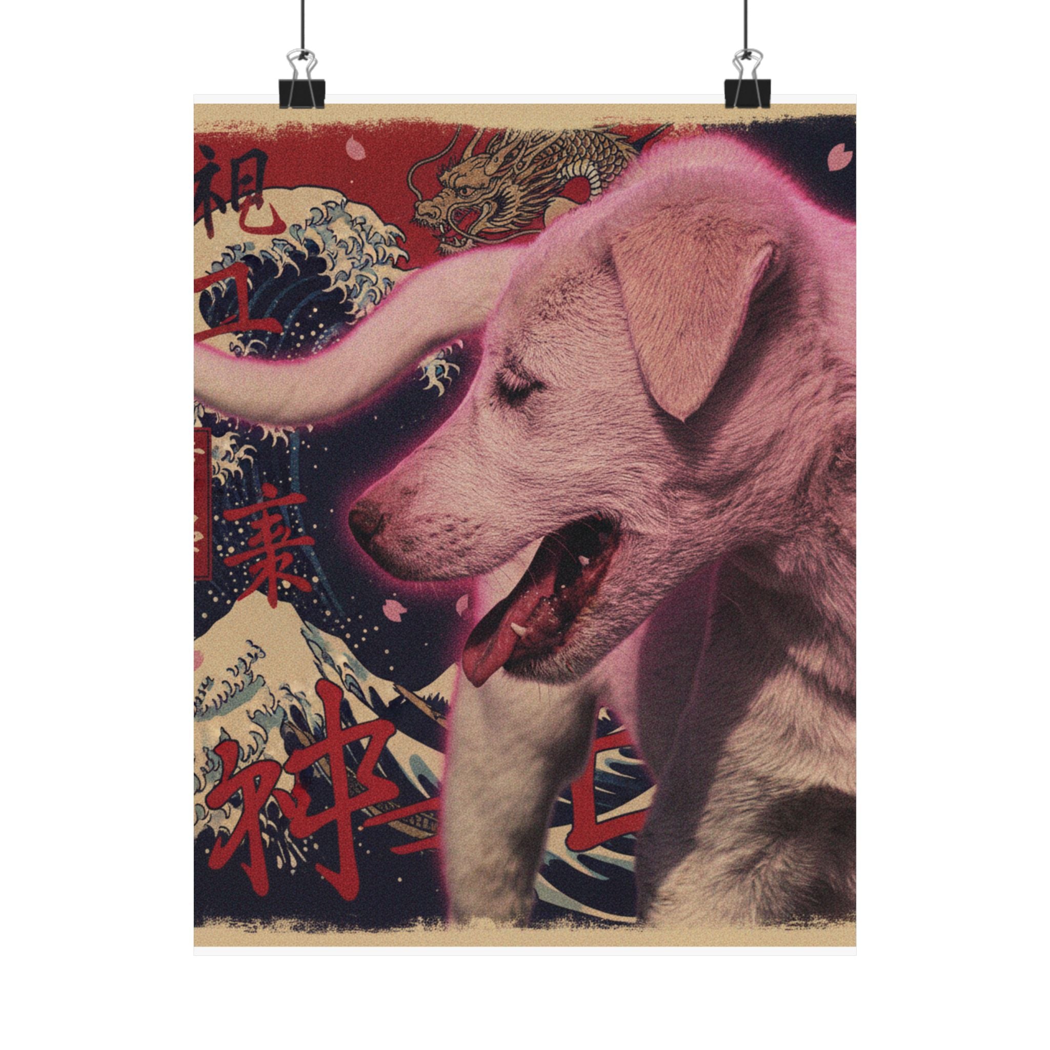 Japanese Street — Dog — Matte Poster