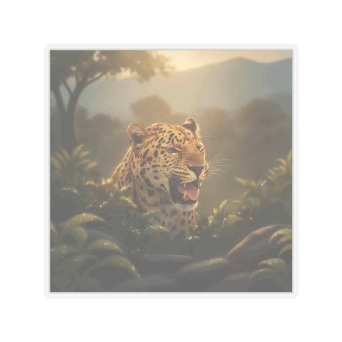 Scenic Nature — Leopard — Kiss-Cut Sticker