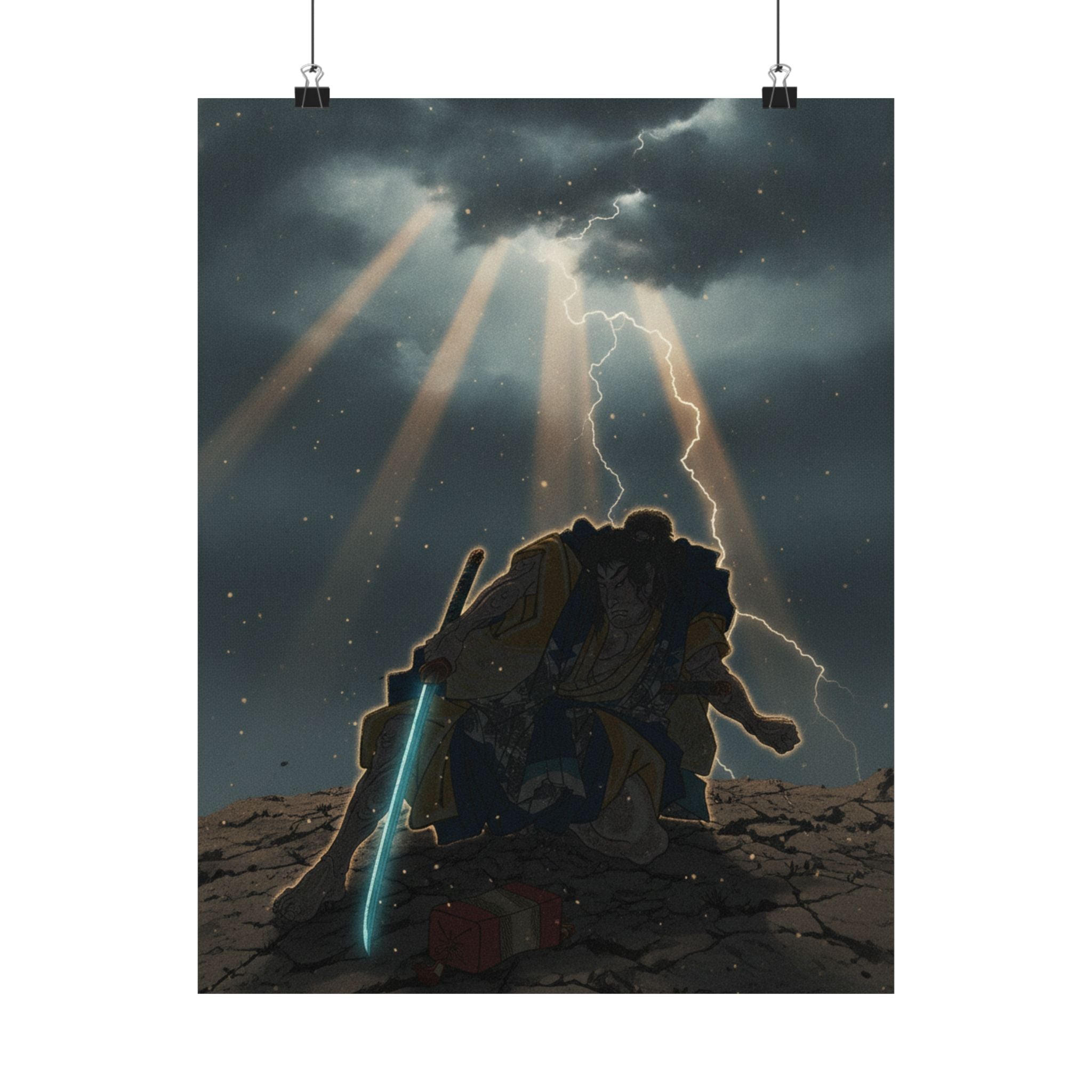 Dramatic Storm — “‘A Molted Cicada Shell’ (Utsusemi): Soga Gorō Tokimune,” From The Series Scenes — Matte Poster