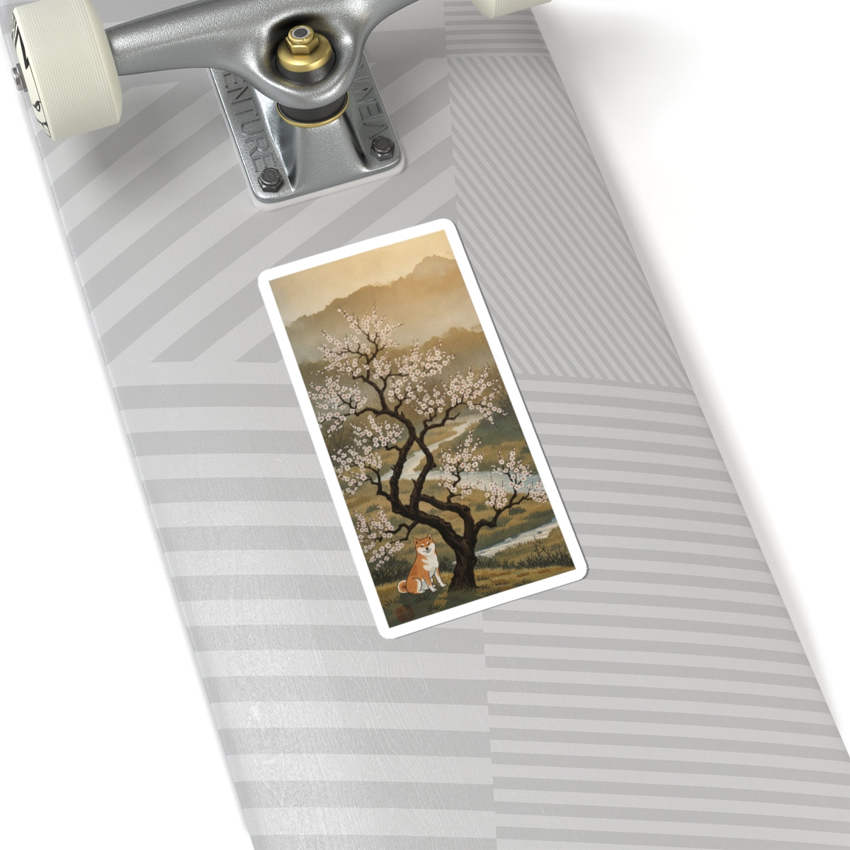 Scenic Nature — Plum Tree In Blossom — Kiss-Cut Sticker