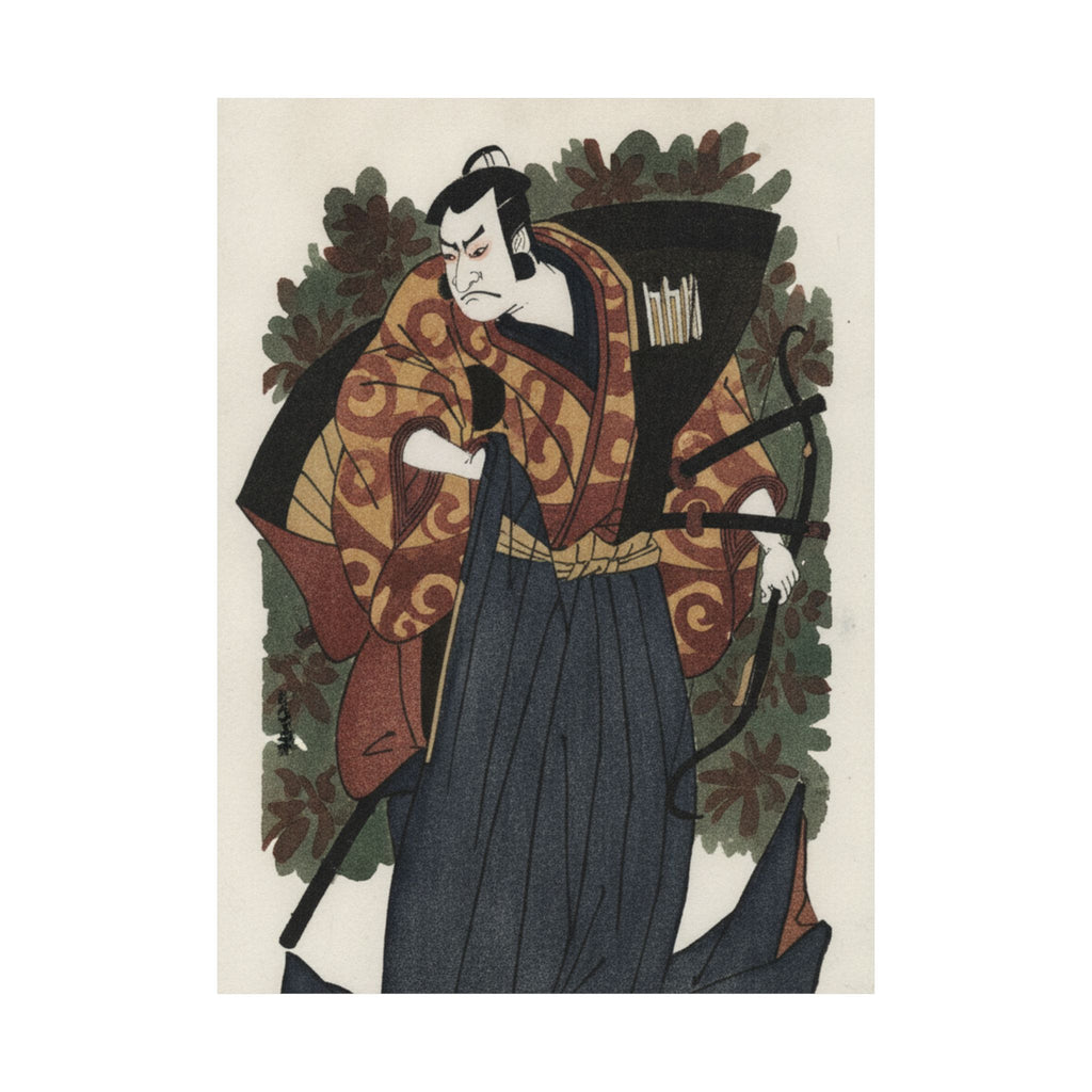 Watercolor — The First Nakamura Nakazo As A Man Of High Rank Attired In Naga-Bakama — Matte Poster