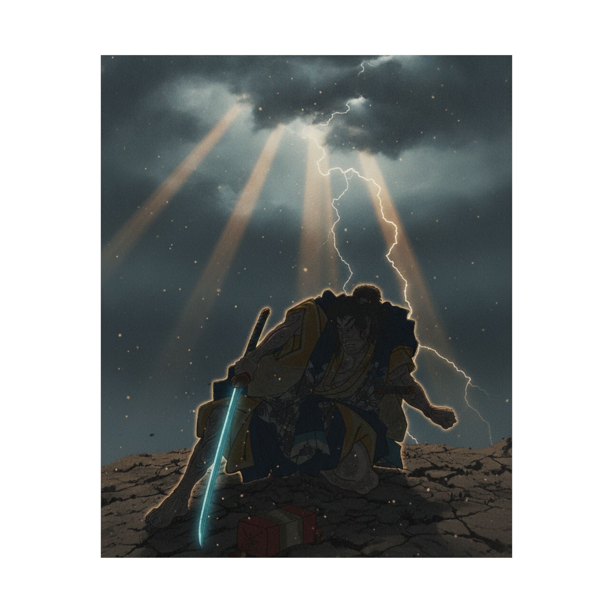 Dramatic Storm — “‘A Molted Cicada Shell’ (Utsusemi): Soga Gorō Tokimune,” From The Series Scenes — Matte Poster
