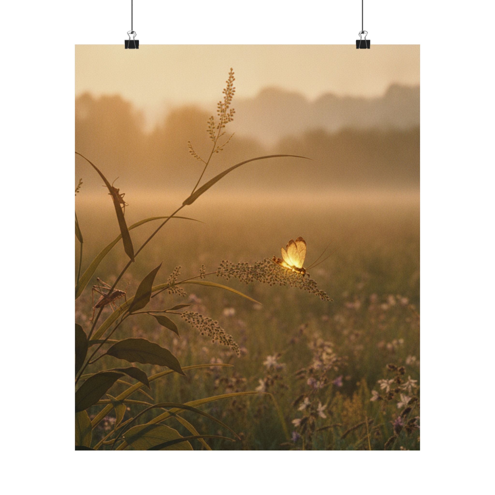 Scenic Nature — Tree Cricket (Matsumushi); Firefly (Hotaru), From The Picture Book Of Crawling C — Matte Poster