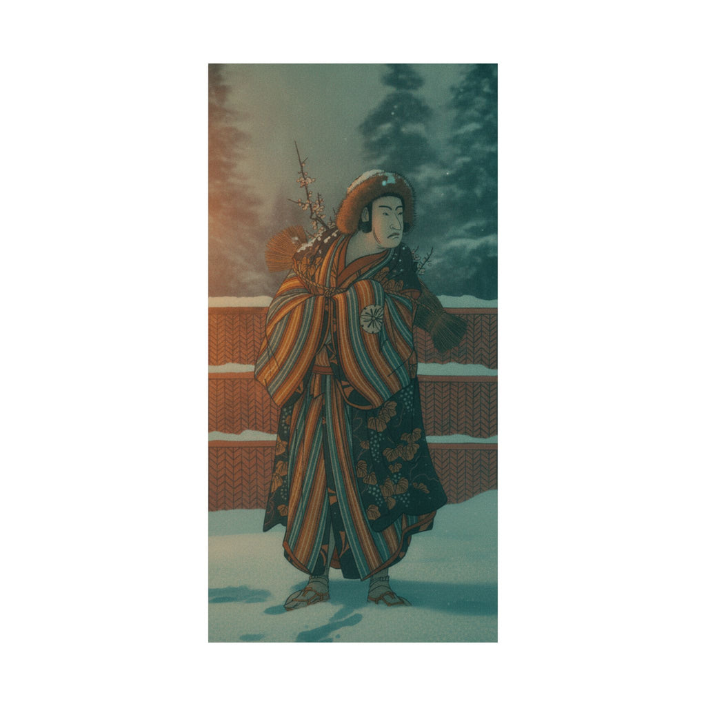 Cinematic — Matsumoto Sumezō As A Man In Winter Attire Standing In The Snow — Matte Poster