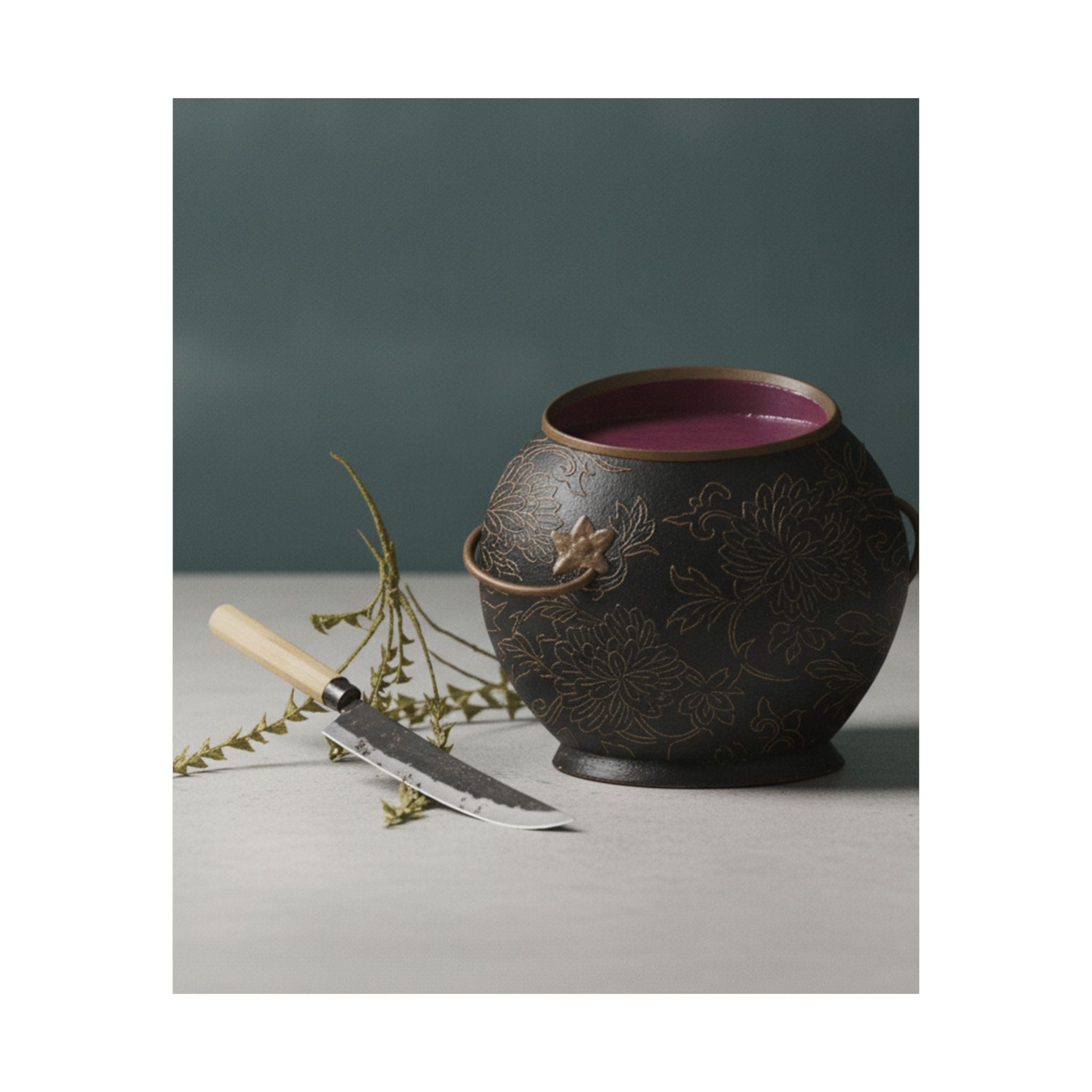 Product Marketing — Vase And Kitchen Knife — Matte Poster