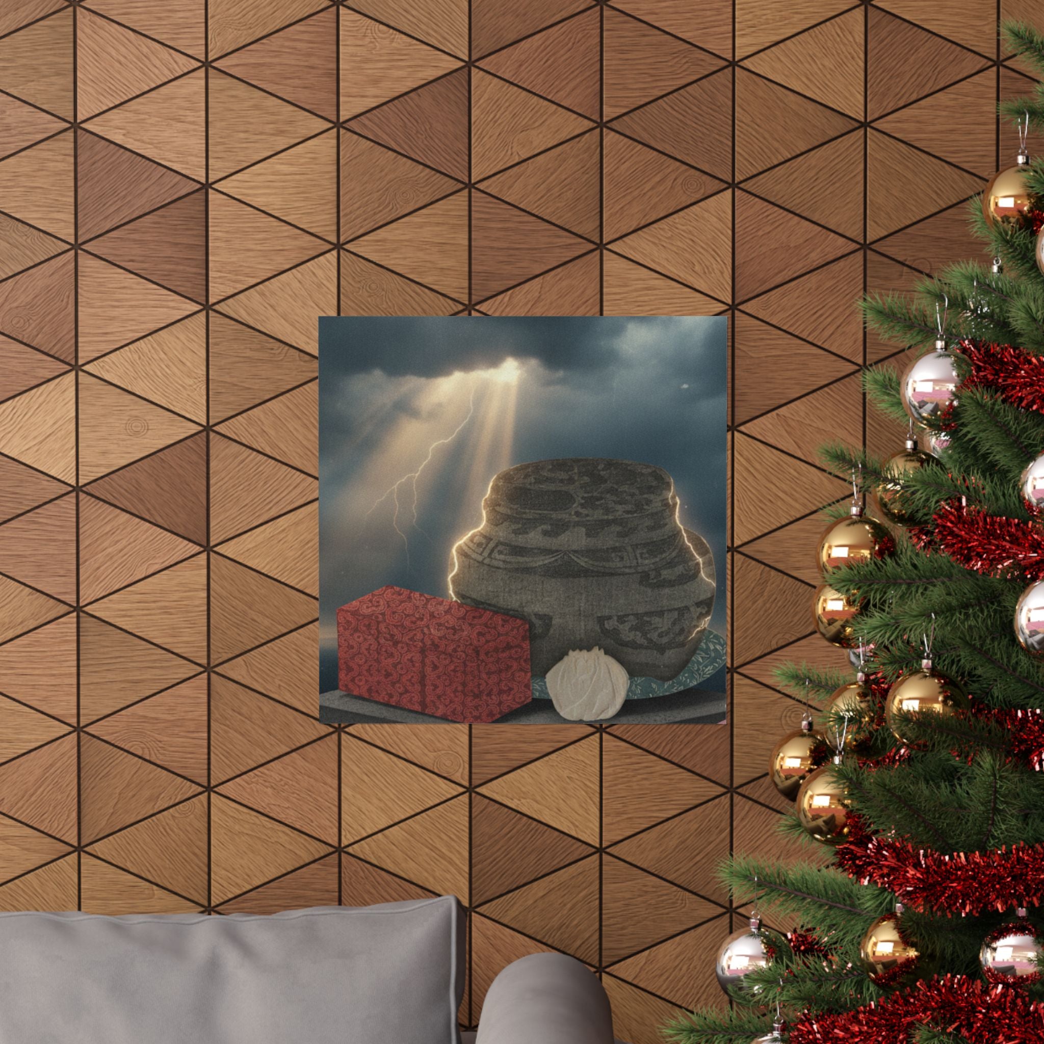 Dramatic Storm — Fire-Holder And Tea-Box — Matte Poster