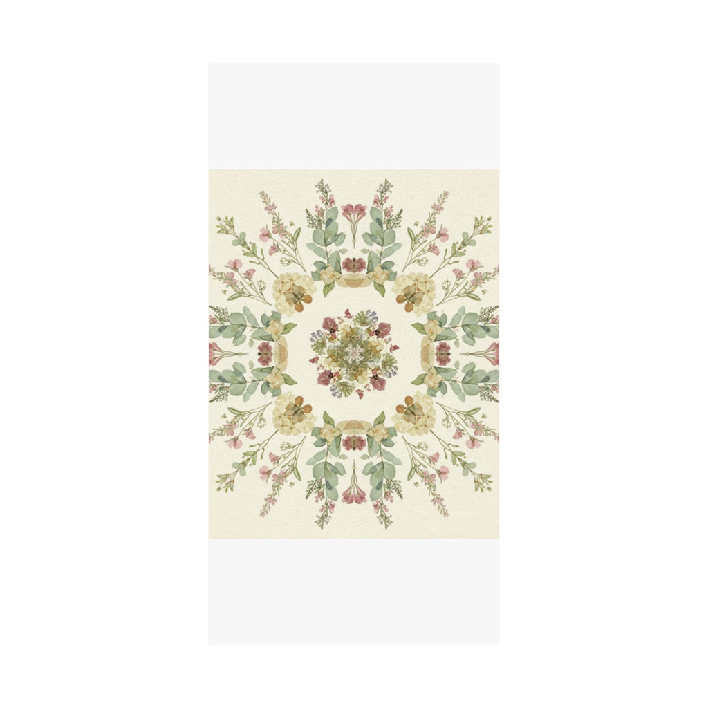 Pressed Wildflower Symmetry Cottagecore Botanical Poster