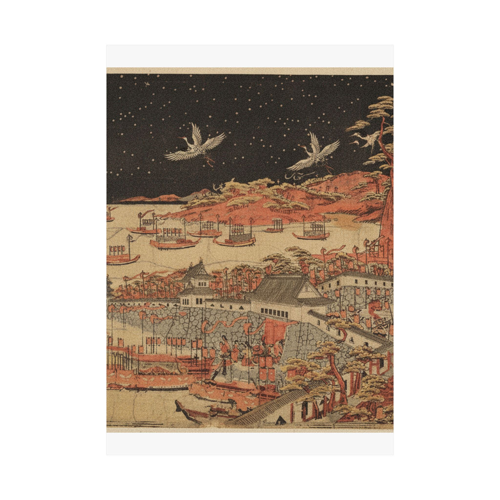 Japanese Street — Battle Of Ichi–No–Tani, March 21, 1184 — Matte Poster