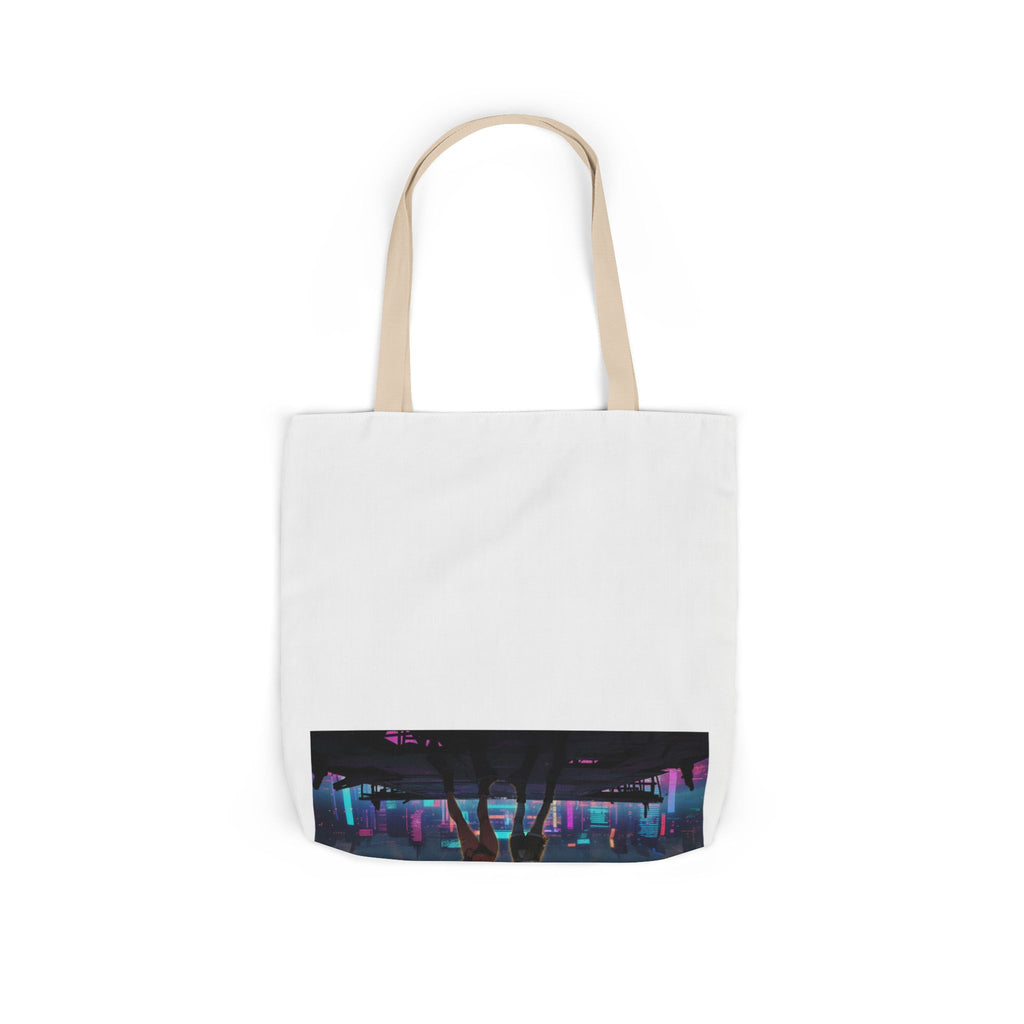 Anime Girls Under Lightning Storm Canvas Tote Bag