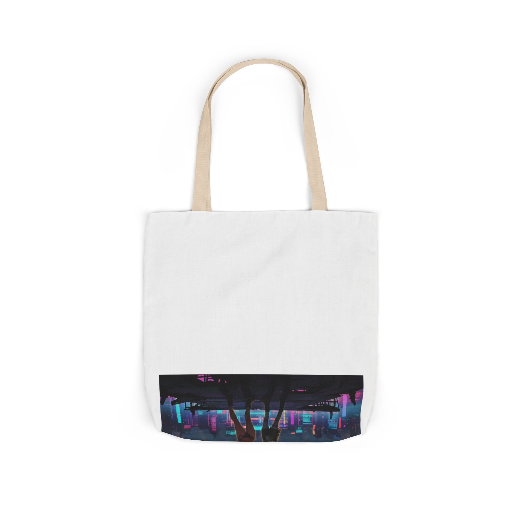 Anime Girls Under Lightning Storm Canvas Tote Bag