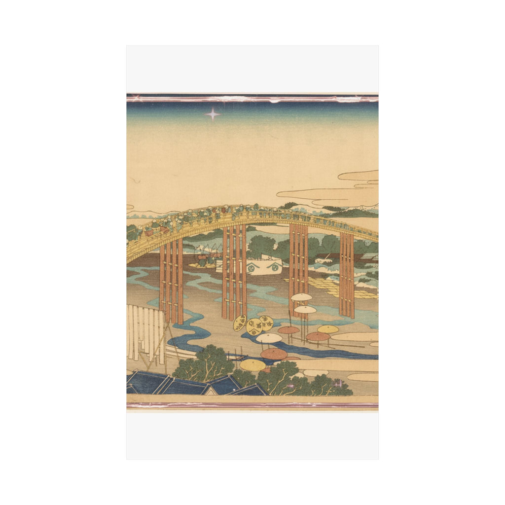 Scenic Nature — Yahagi Bridge At Okazaki On The Tōkaidō (Tōkaidō Okazaki Yahagi No Hashi), From  — Matte Poster