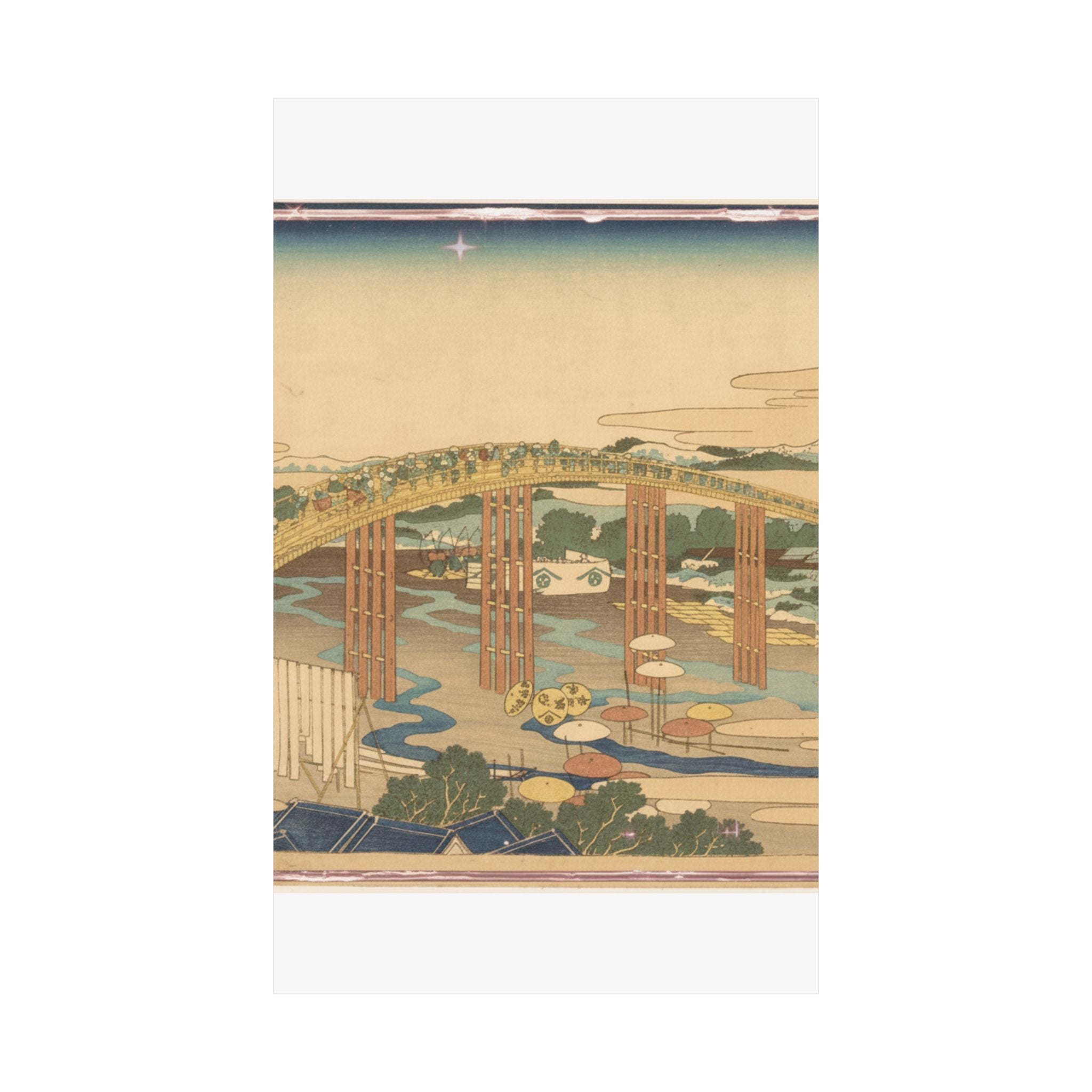 Scenic Nature — Yahagi Bridge At Okazaki On The Tōkaidō (Tōkaidō Okazaki Yahagi No Hashi), From  — Matte Poster