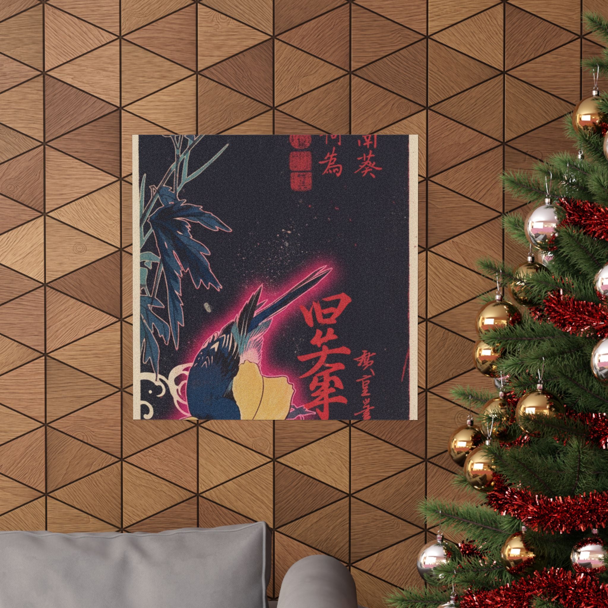 Japanese Street — Blue Bird — Matte Poster
