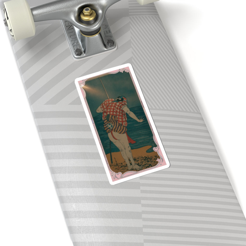 Cinematic — The Actor Otani Hiroemon Iii As Man Ready To Wade Into The Sea With A Drawn Swor — Kiss-Cut Sticker