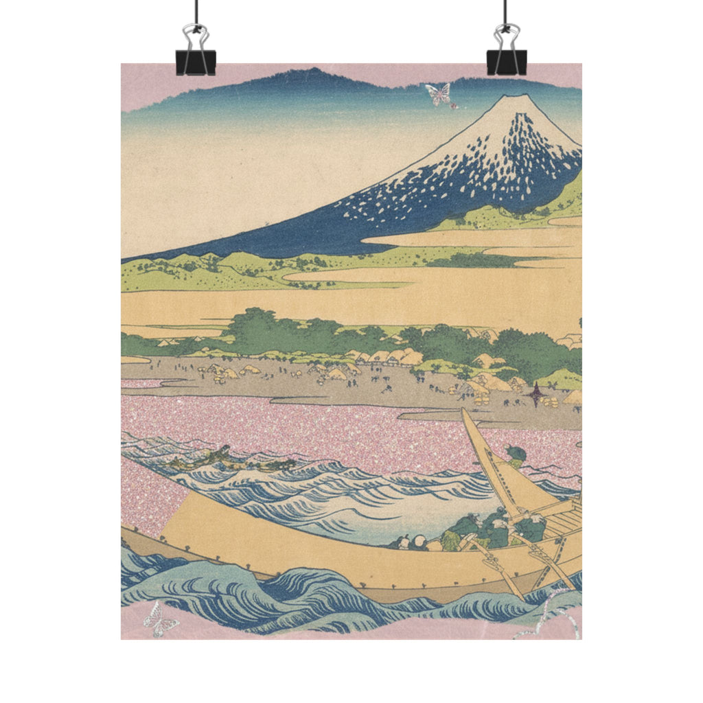 Scenic Nature — Tago Bay Near Ejiri On The Tōkaidō (Tōkaidō Ejiri Tago No Ura Ryaku Zu), From Th — Matte Poster