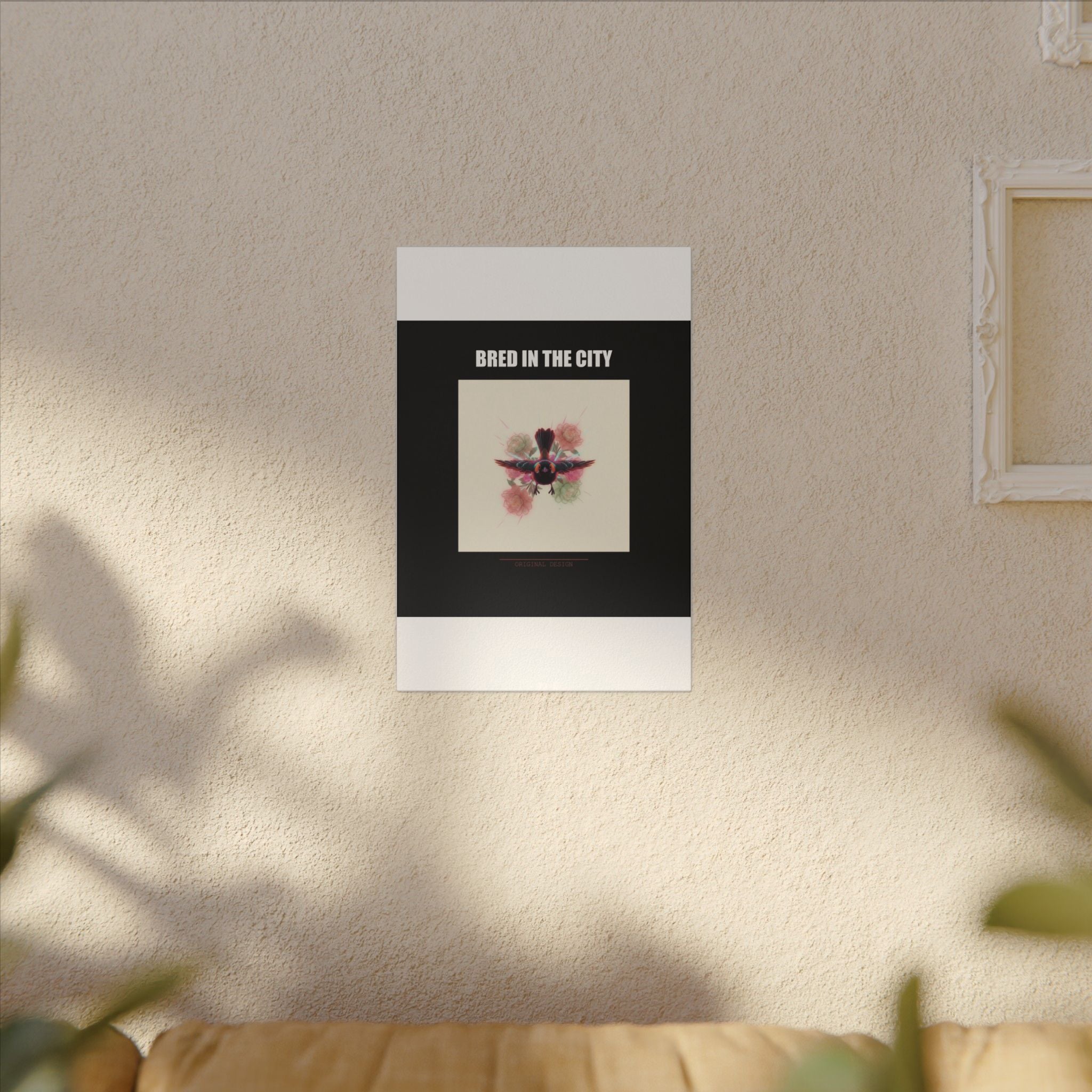 BRED IN THE CITY Flying Bird & Roses Matte Canvas