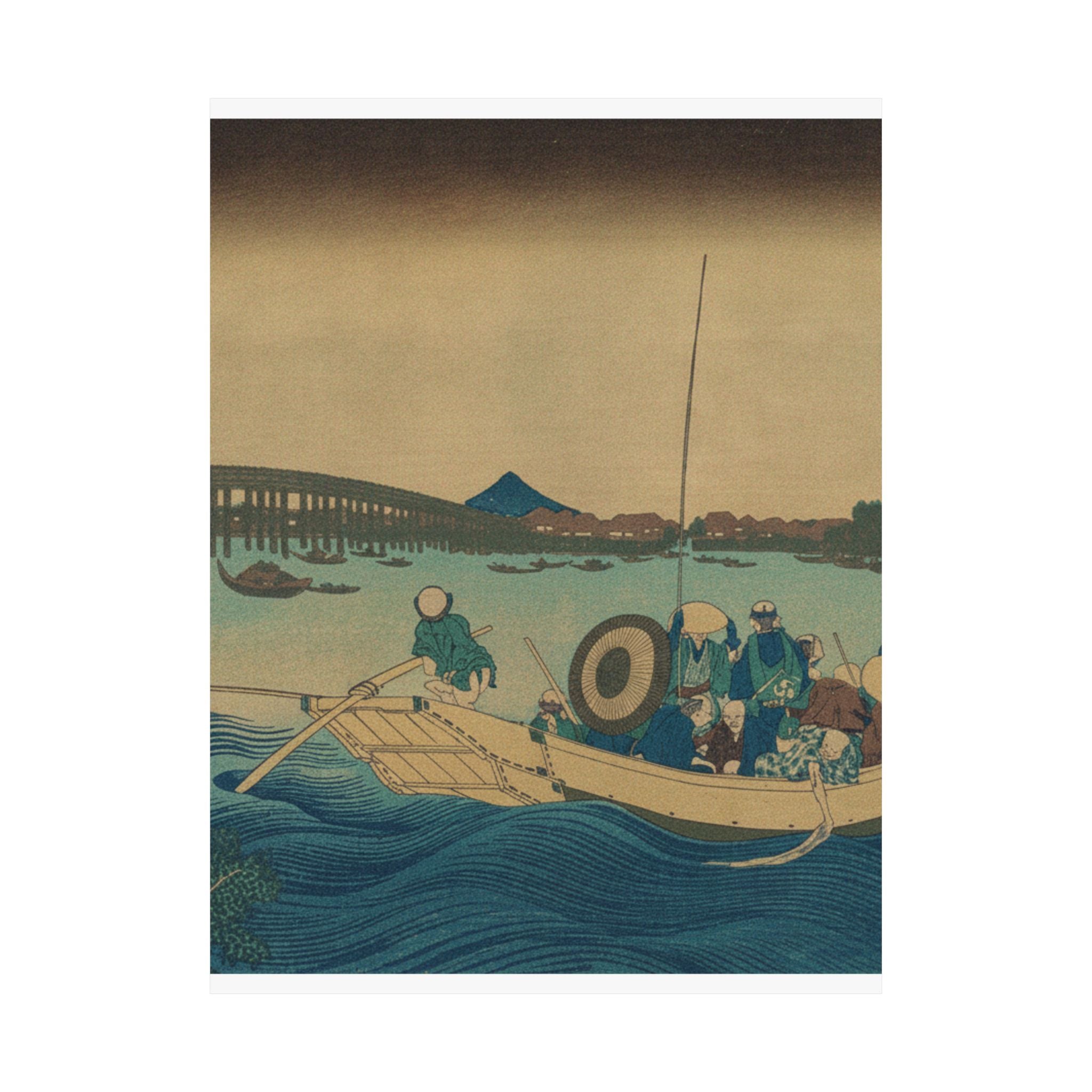 Cinematic — Viewing The Sunset Over Ryōgoku Bridge From The Onmayagashi Embankment (Onmayaga — Matte Poster