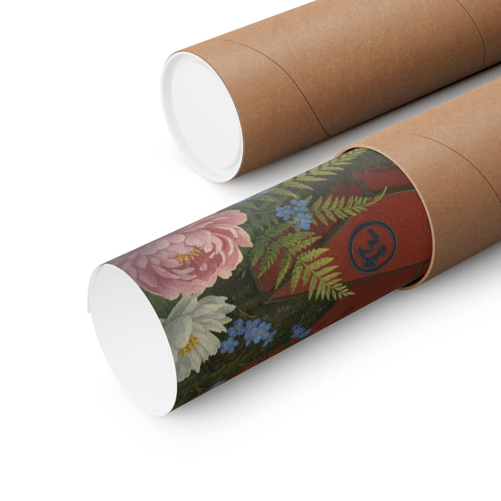 Scenic Nature — Red Lacquer Box And Water-Pot — Matte Poster