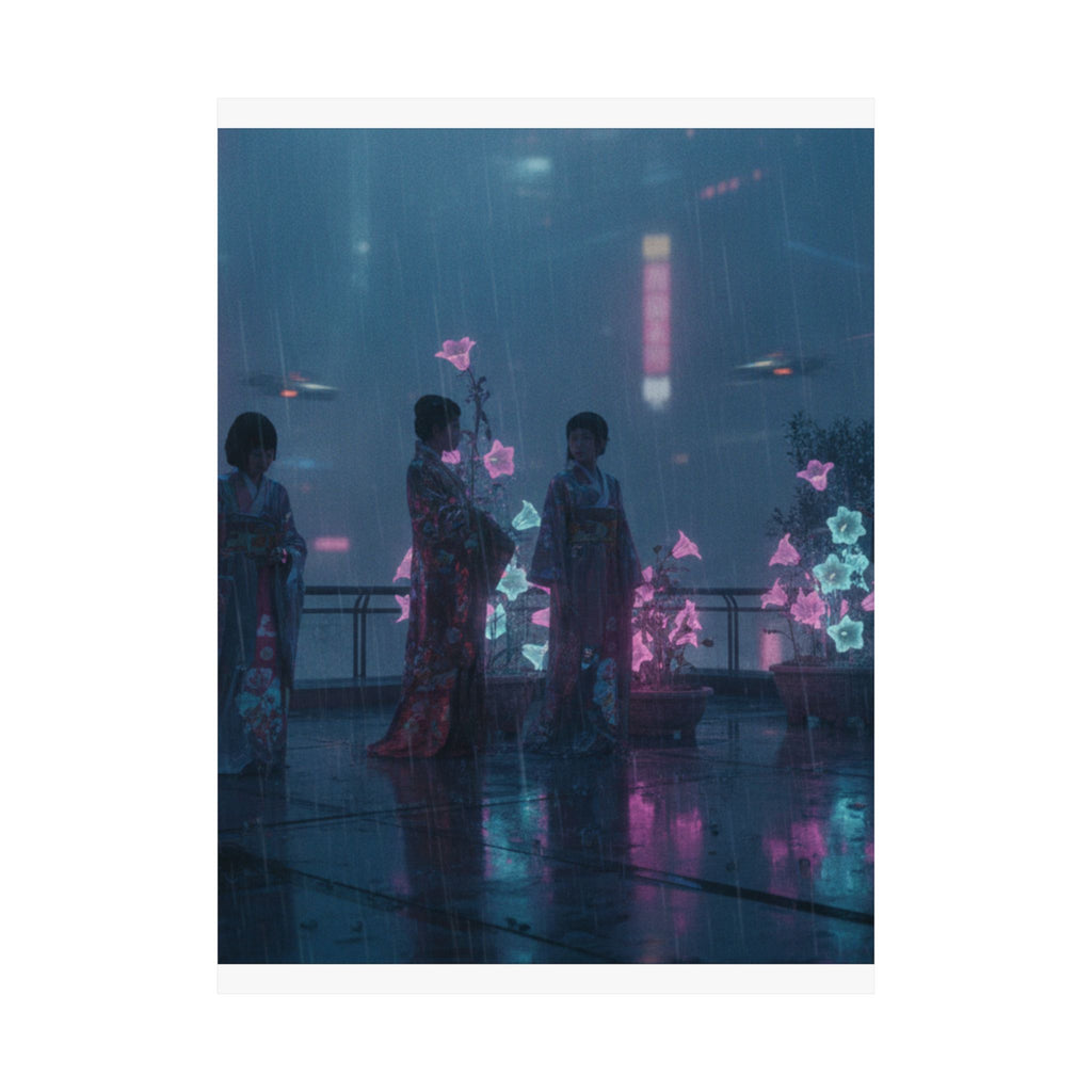 Neon Noir — Bellflowers (Asagao), From The Series Genji In Fashionable Modern Guise (Fūryū Y — Matte Poster