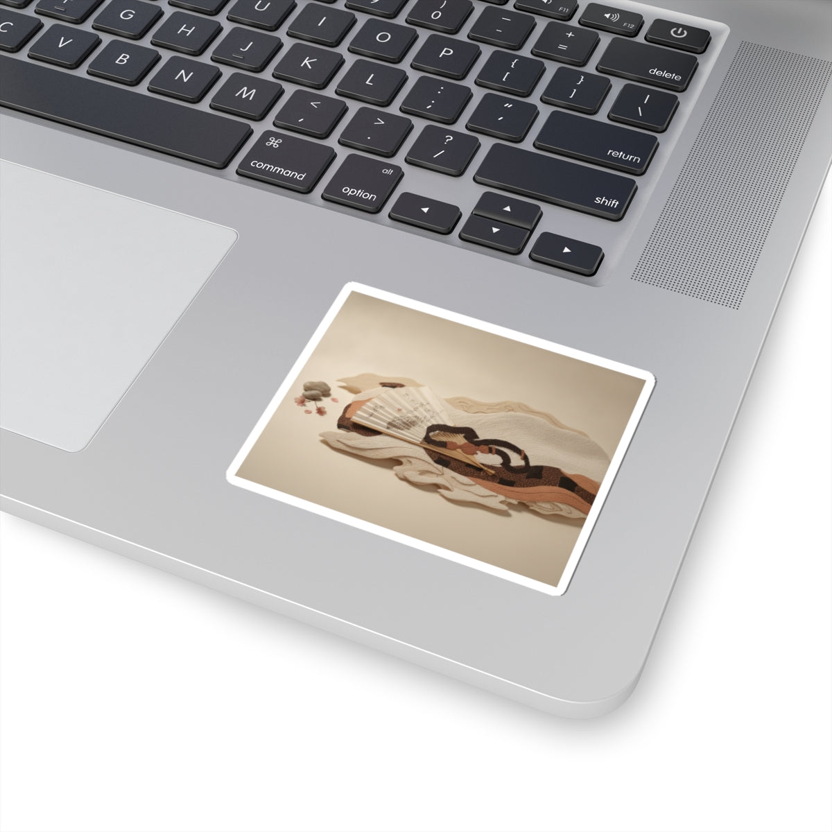 Product Marketing — Belt And Fan On A Piece Of Cloth — Kiss-Cut Sticker