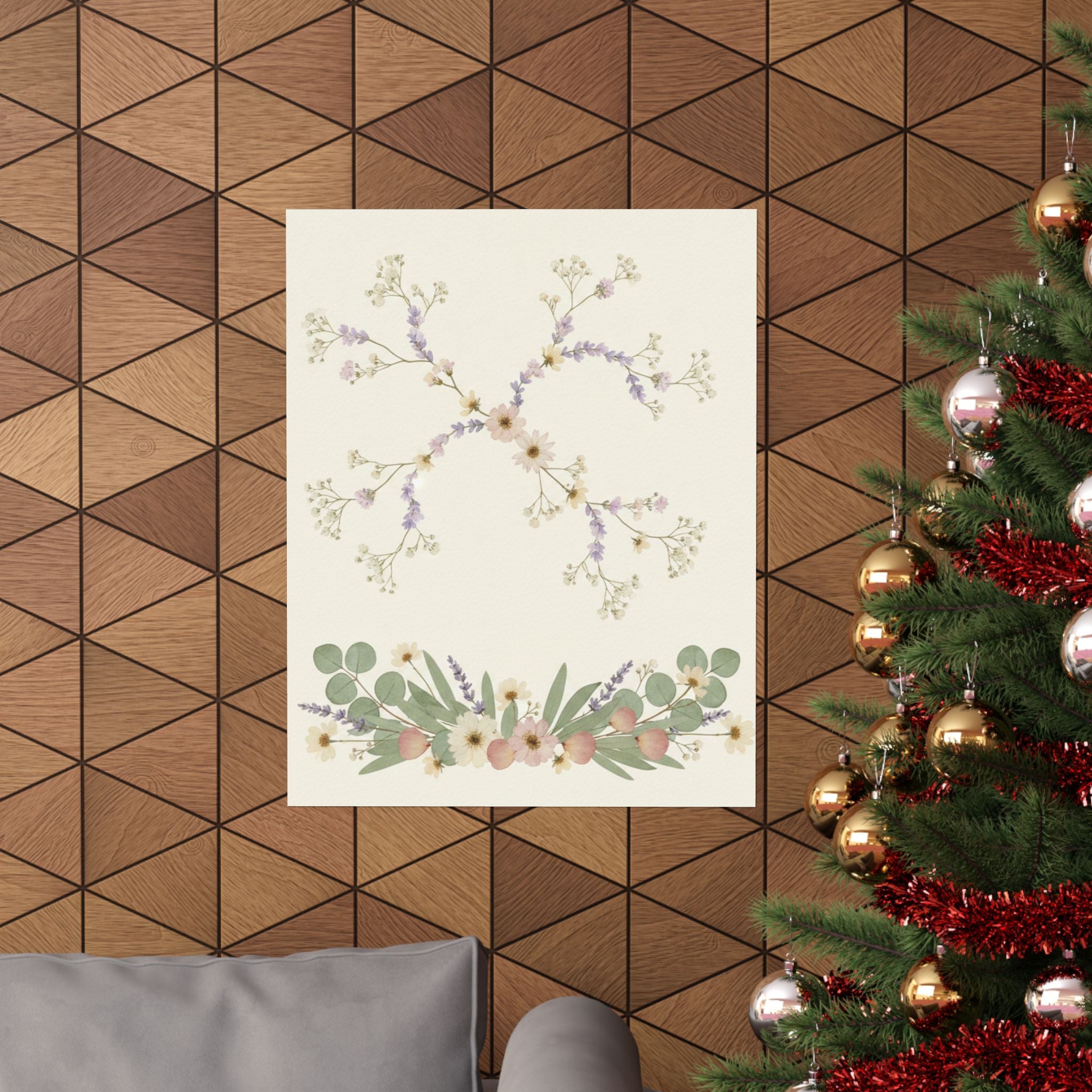 Pressed Lavender & Eucalyptus Garland Matte Poster