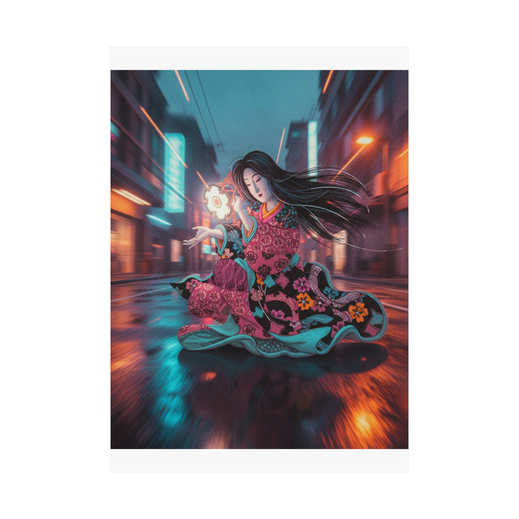 Fast Furious — Woman Playing The Tsuzumi — Matte Poster