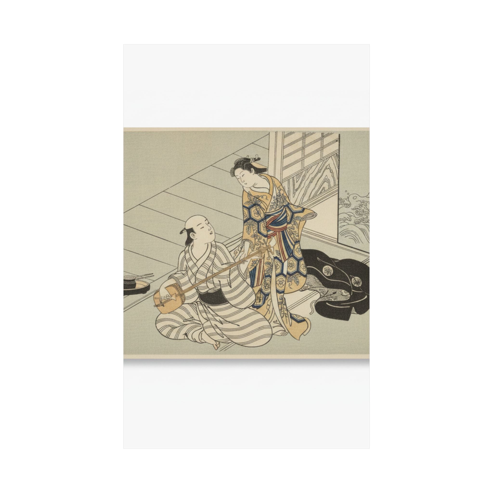 Ecommerce Main — Lady Interrupting Her Lover, Who Is Playing The Shamisen — Matte Poster