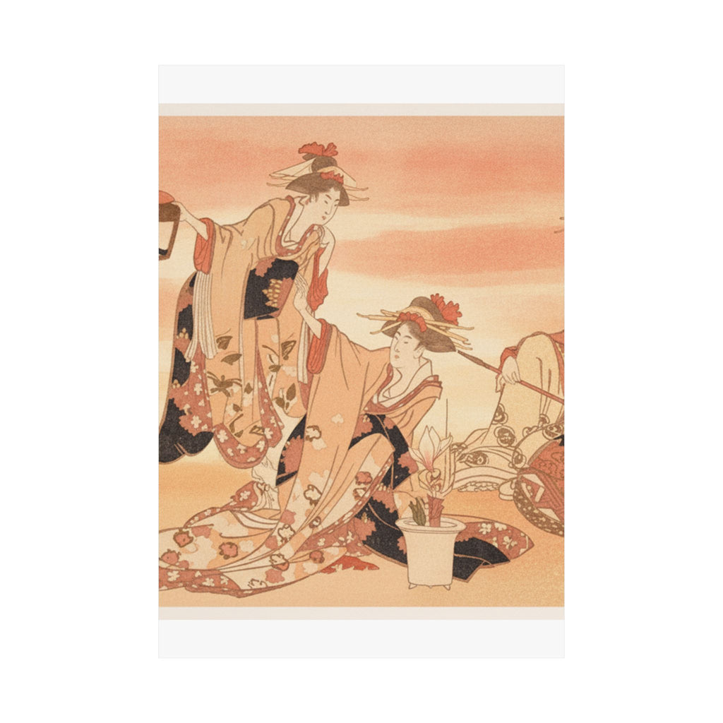 Southern Sunset — Three Young Ladies Visiting Together — Matte Poster