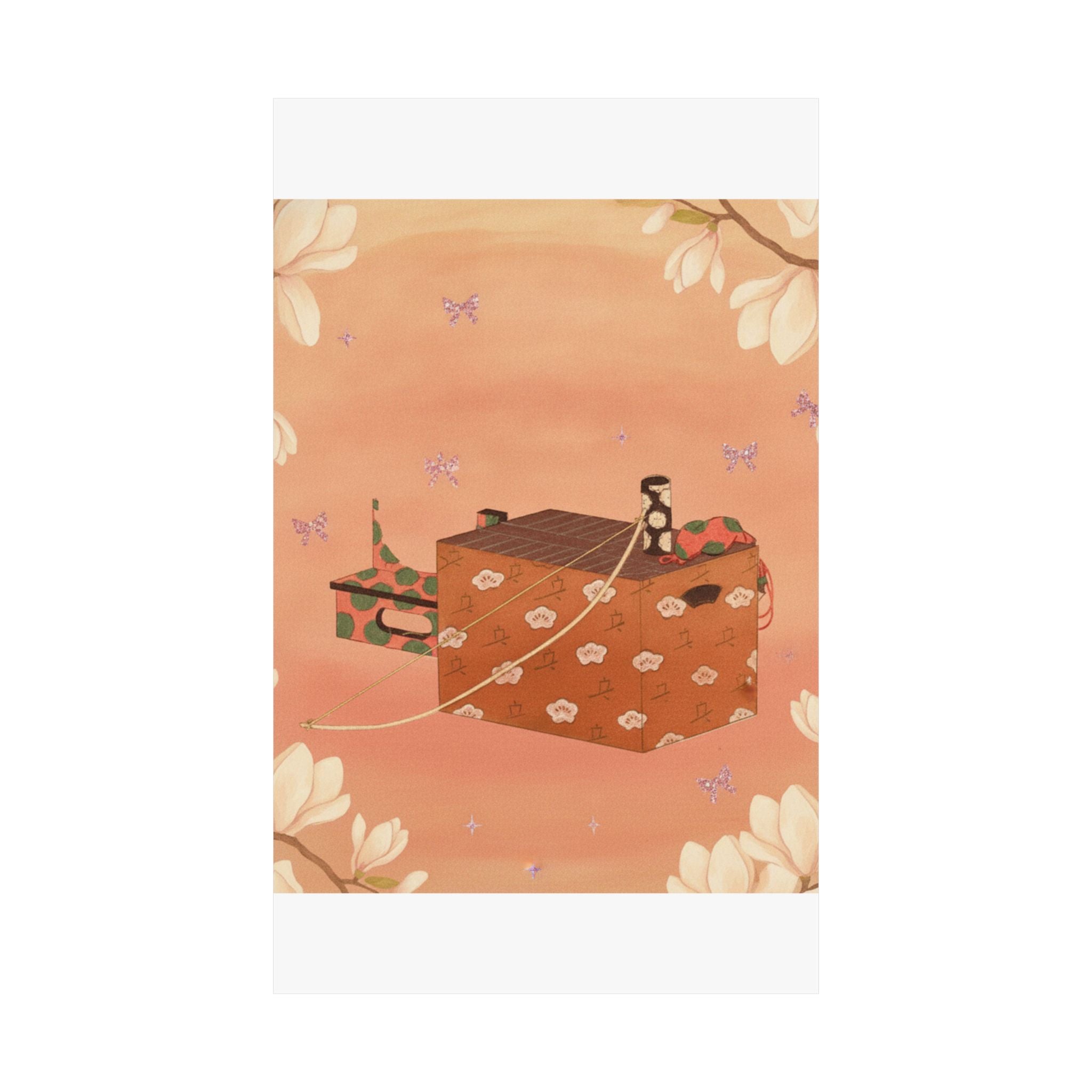 Southern Sunset — Box For Sugoroku Game (A Kind Of Backgammon), Bow And Drum — Matte Poster