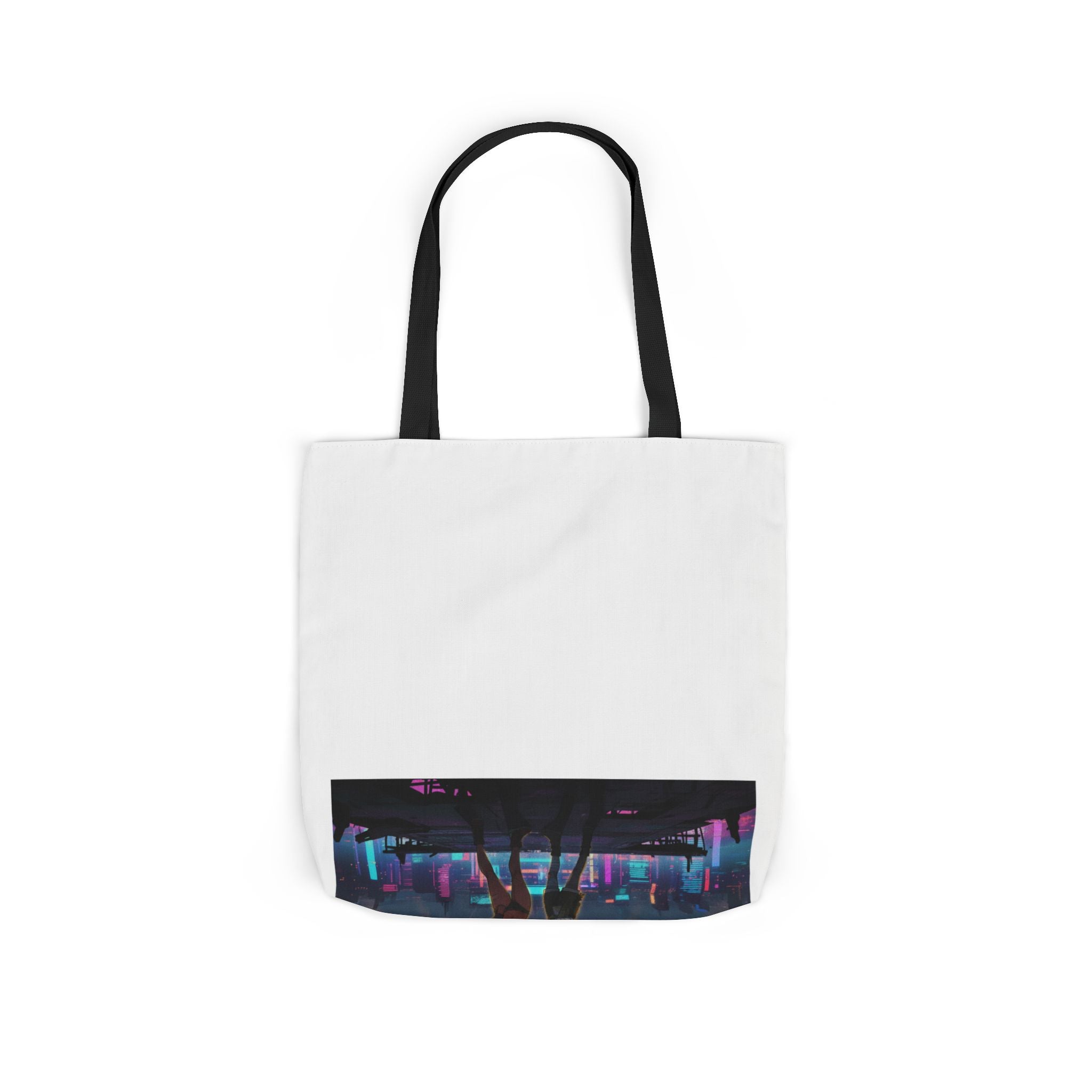 Anime Girls Under Lightning Storm Canvas Tote Bag
