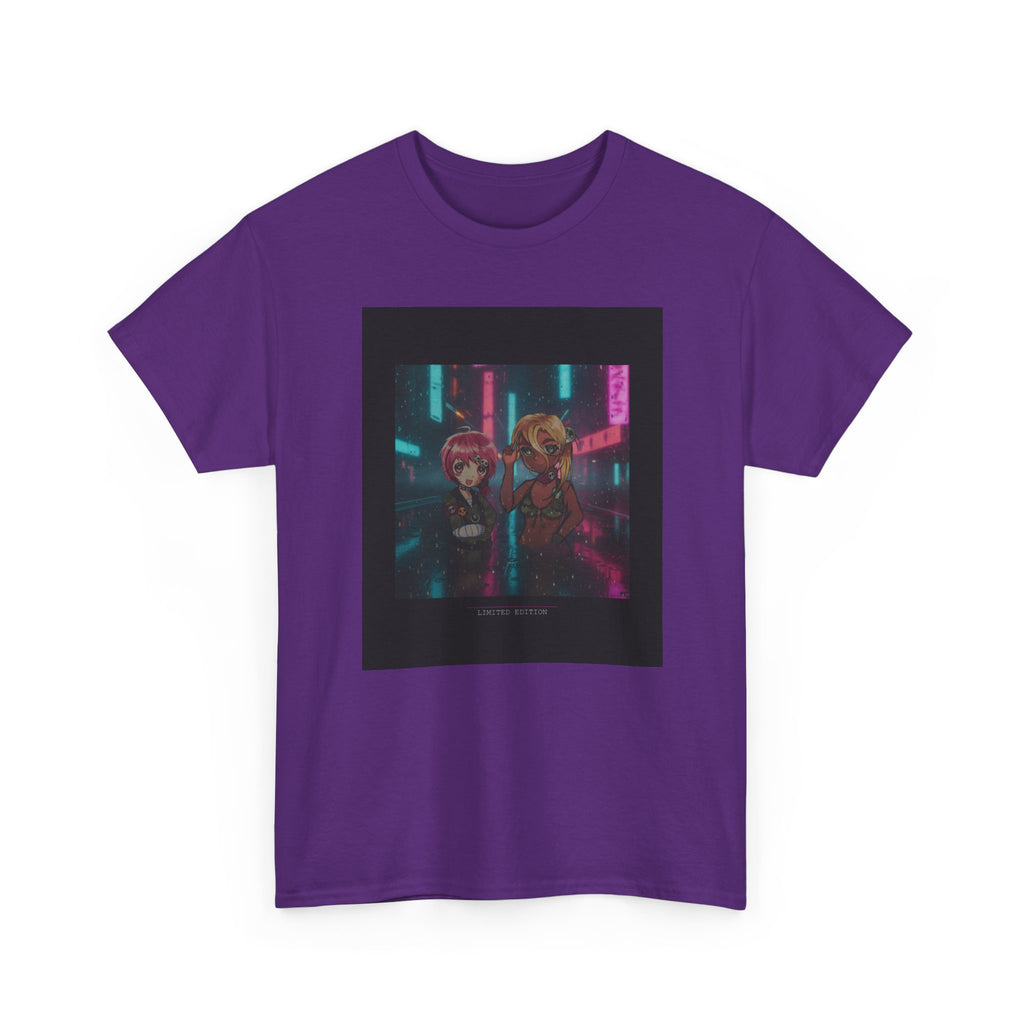 Neon Alley Anime Duo Cyberpunk Night Graphic Tee
