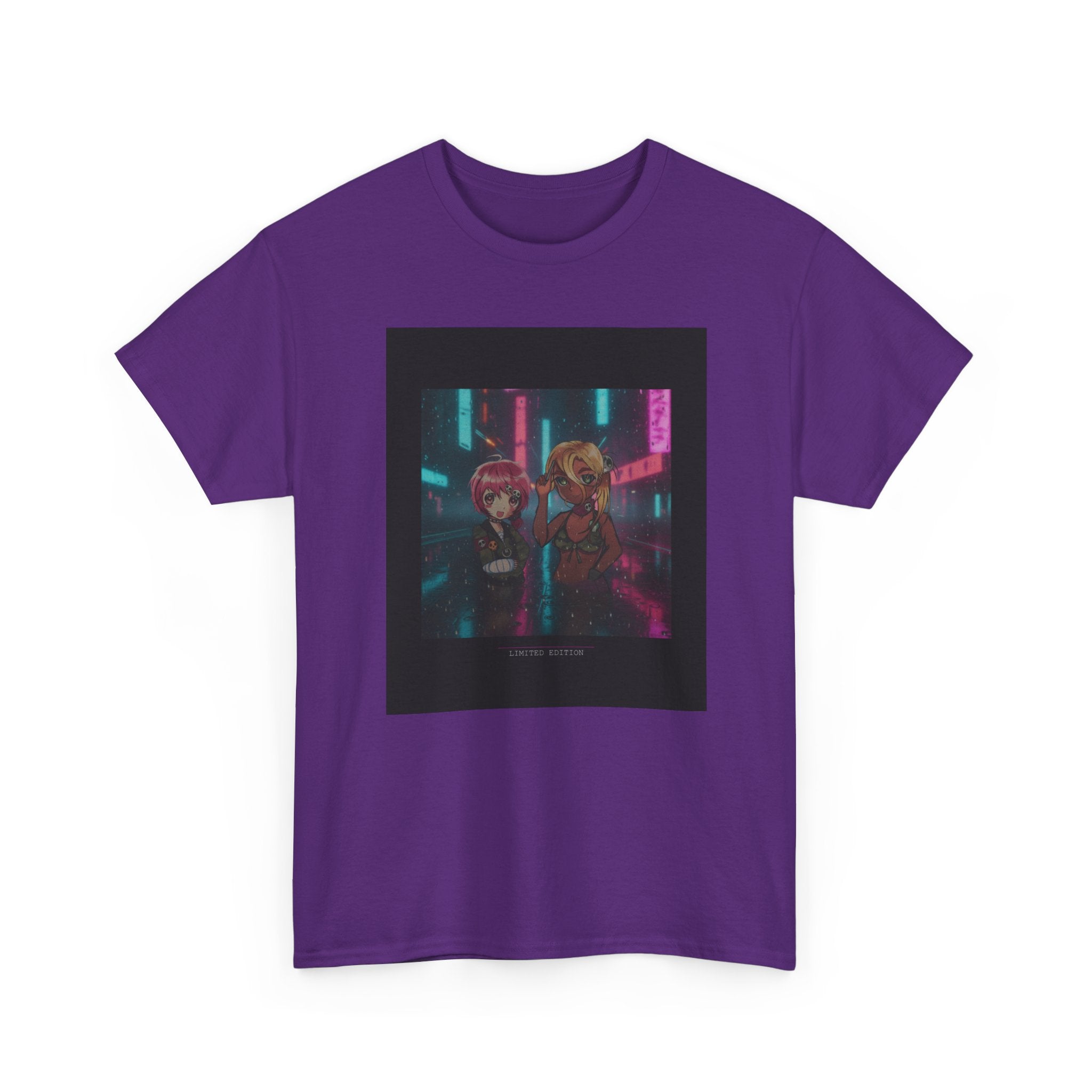 Neon Alley Anime Duo Cyberpunk Night Graphic Tee