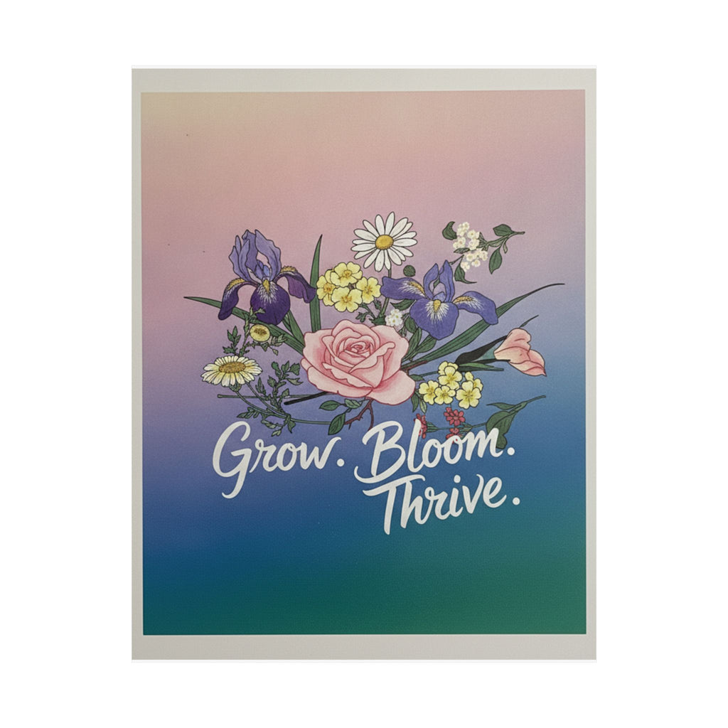 Affirmation — Rose, Iris, Primrose And Daisy — Matte Poster
